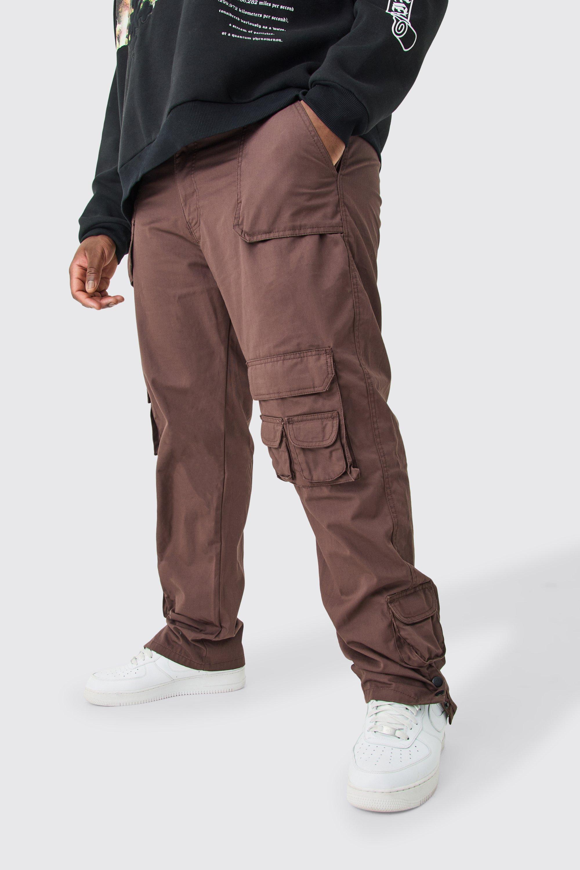 grande taille - pantalon cargo à poches homme - brun - 46, brun