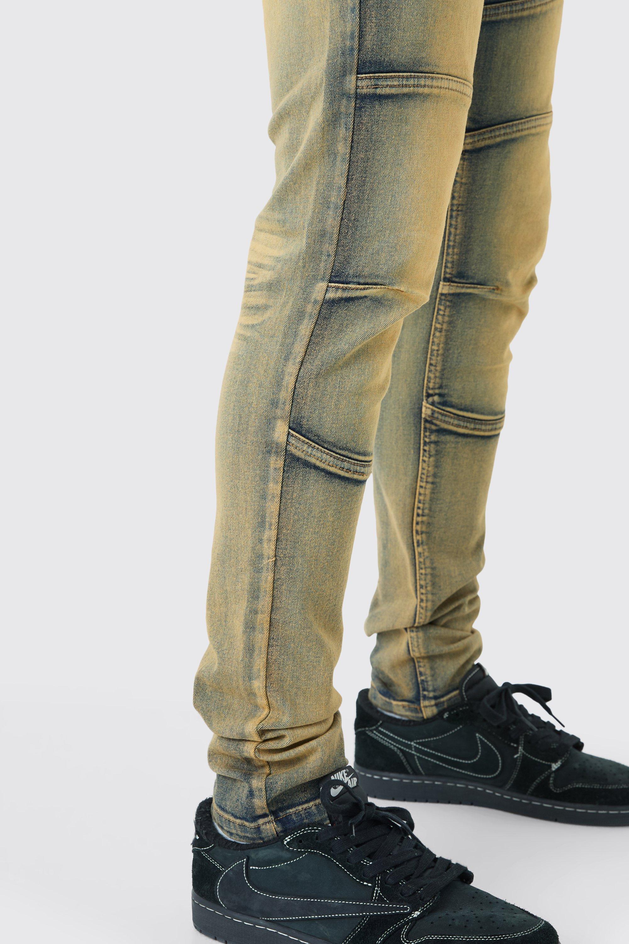 Image of Jeans Tall Skinny Fit Stretch con pannelli colorati, Azzurro