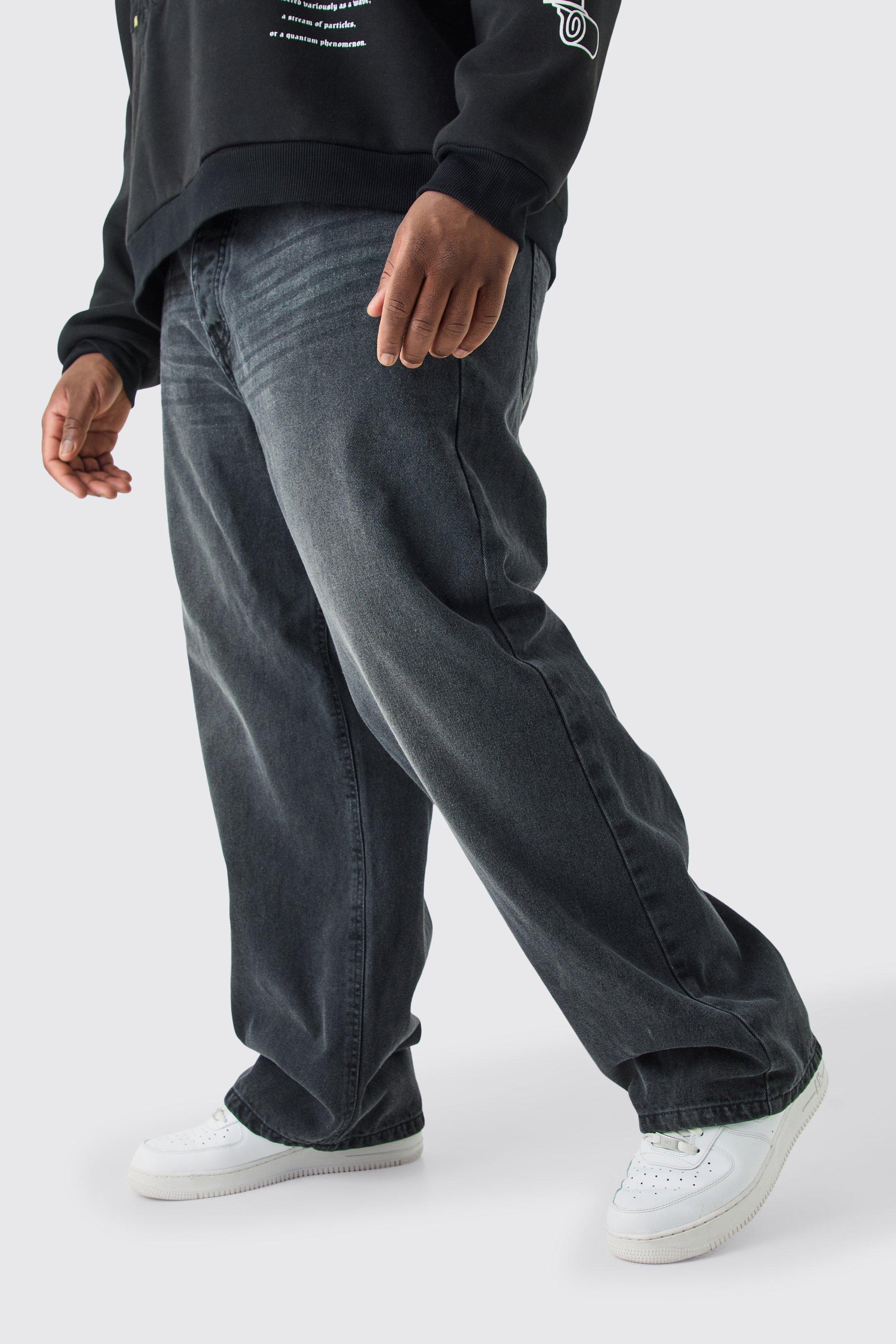 Image of Jeans Plus Size rilassati in denim rigido, Grigio