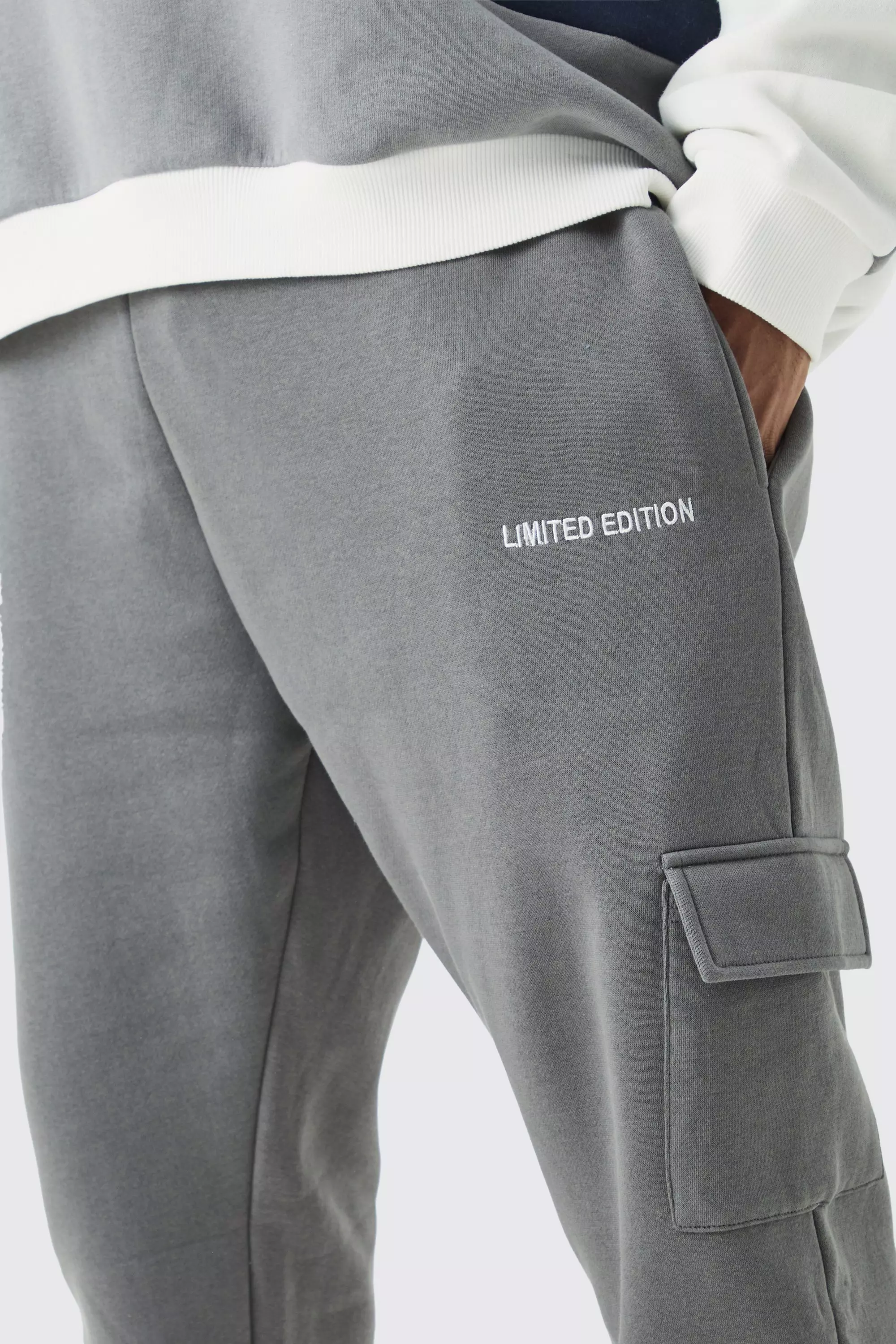 Boohooman grey cargo joggers hot sale