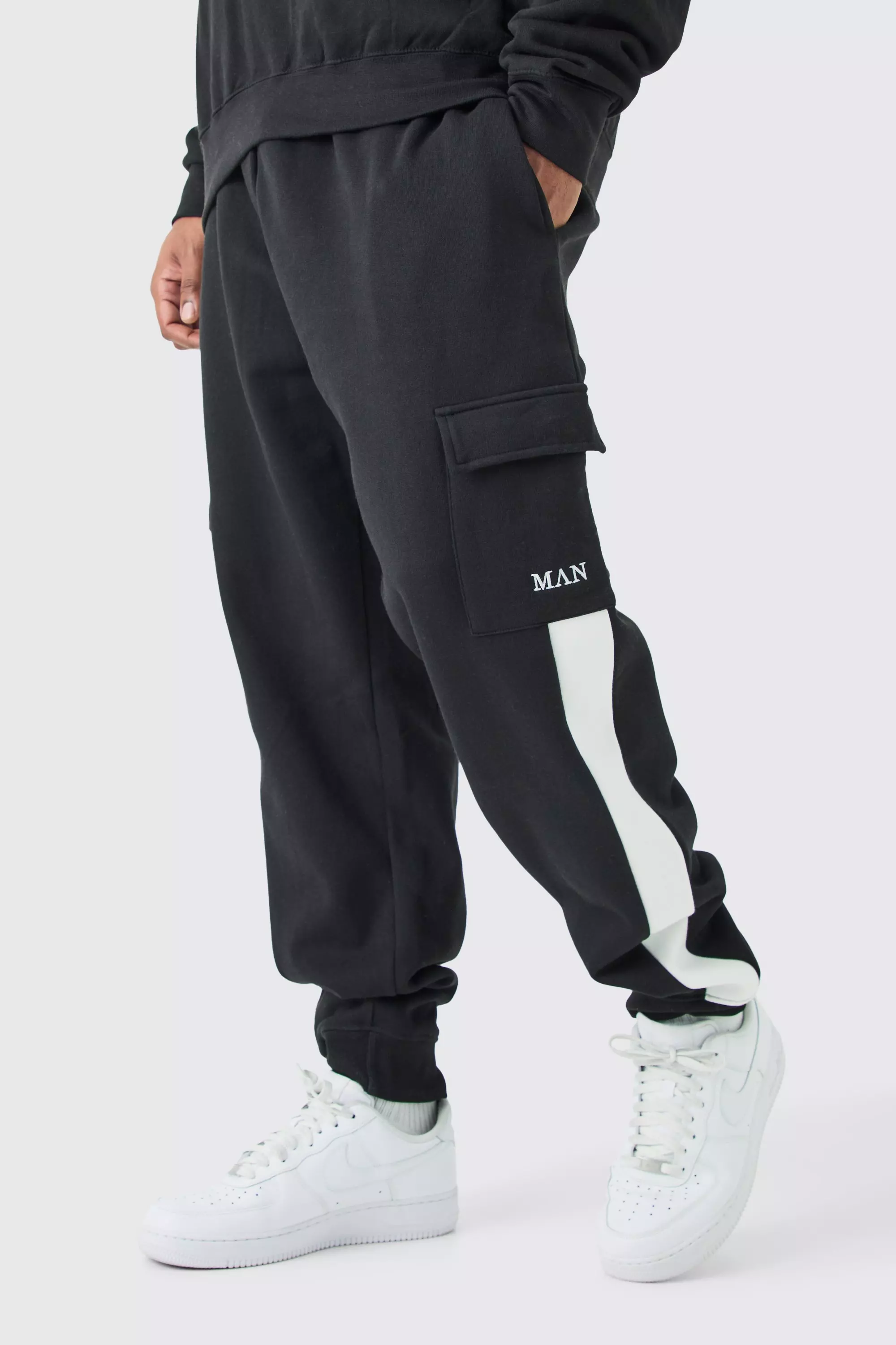 Boohooman cargo hot sale joggers