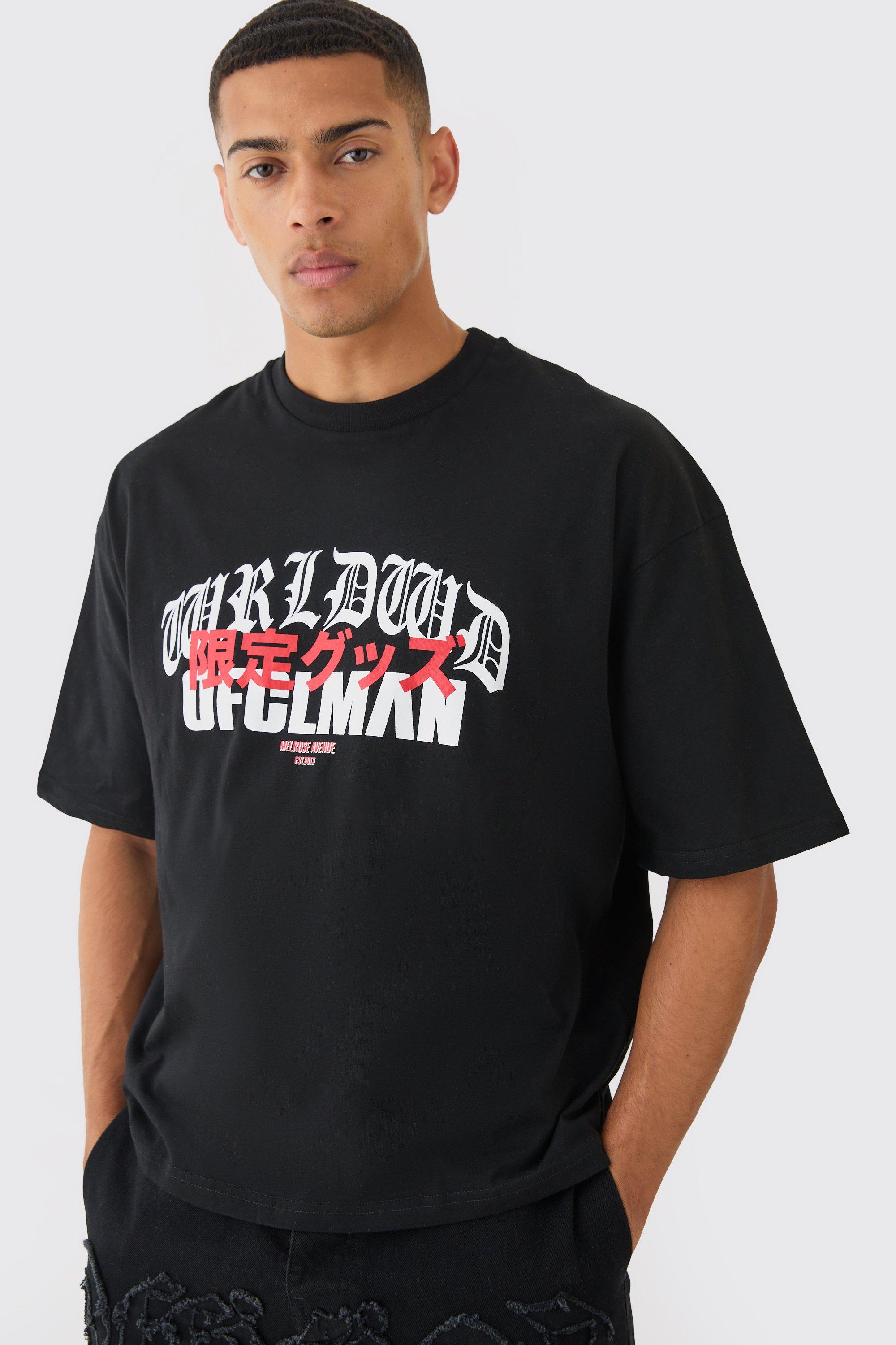 Image of T-shirt squadrata oversize Ofcl Man, Nero