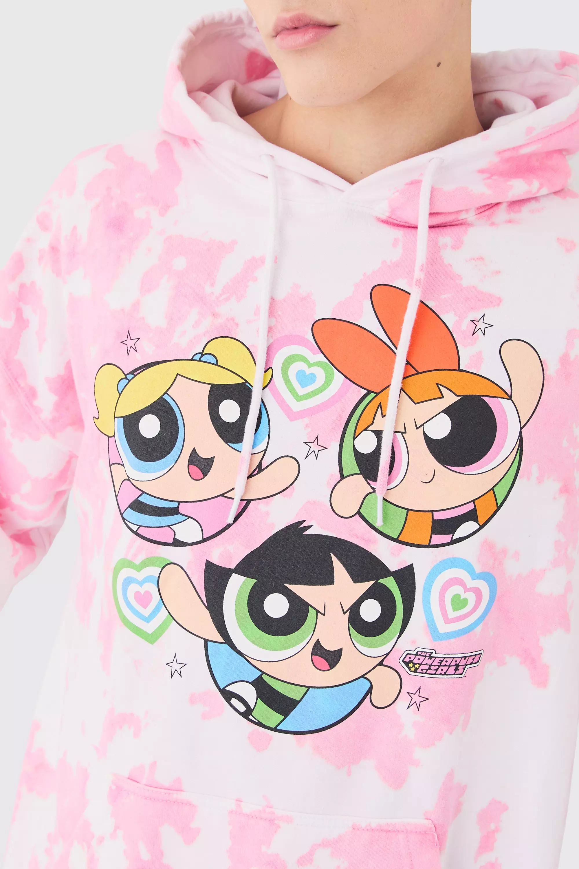 Oversized Wash Powerpuff Girls License Hoodie