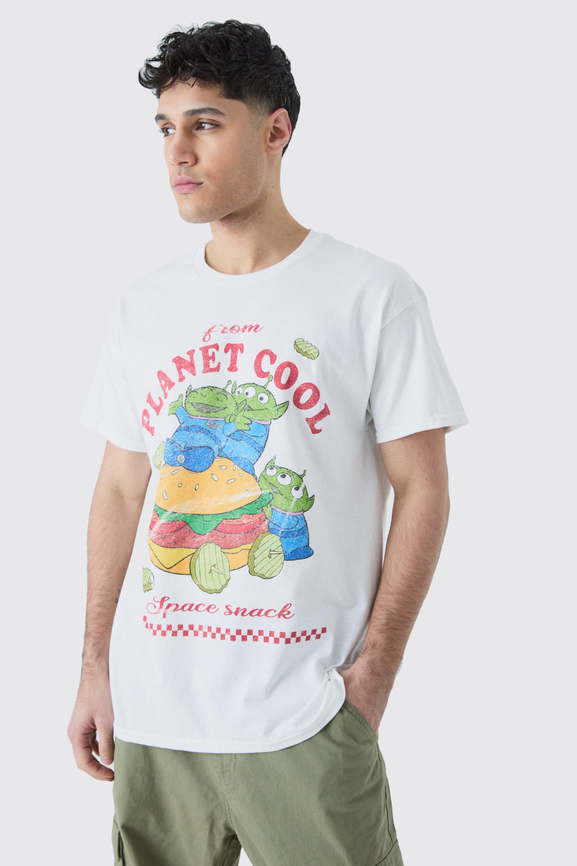 Mens White Oversized Toy Story Alien License T-shirt, White