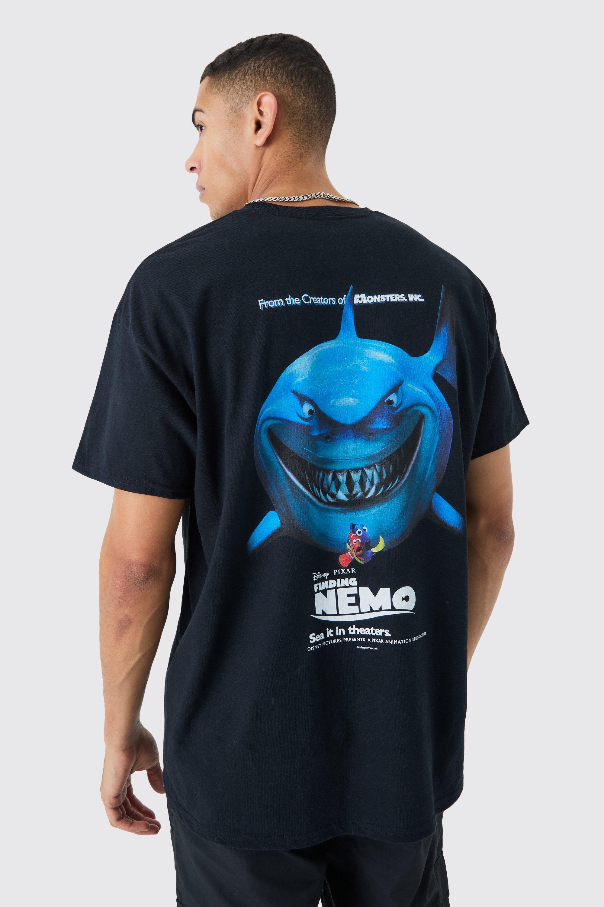 Mens Black Oversized Finding Nemo License T-shirt, Black
