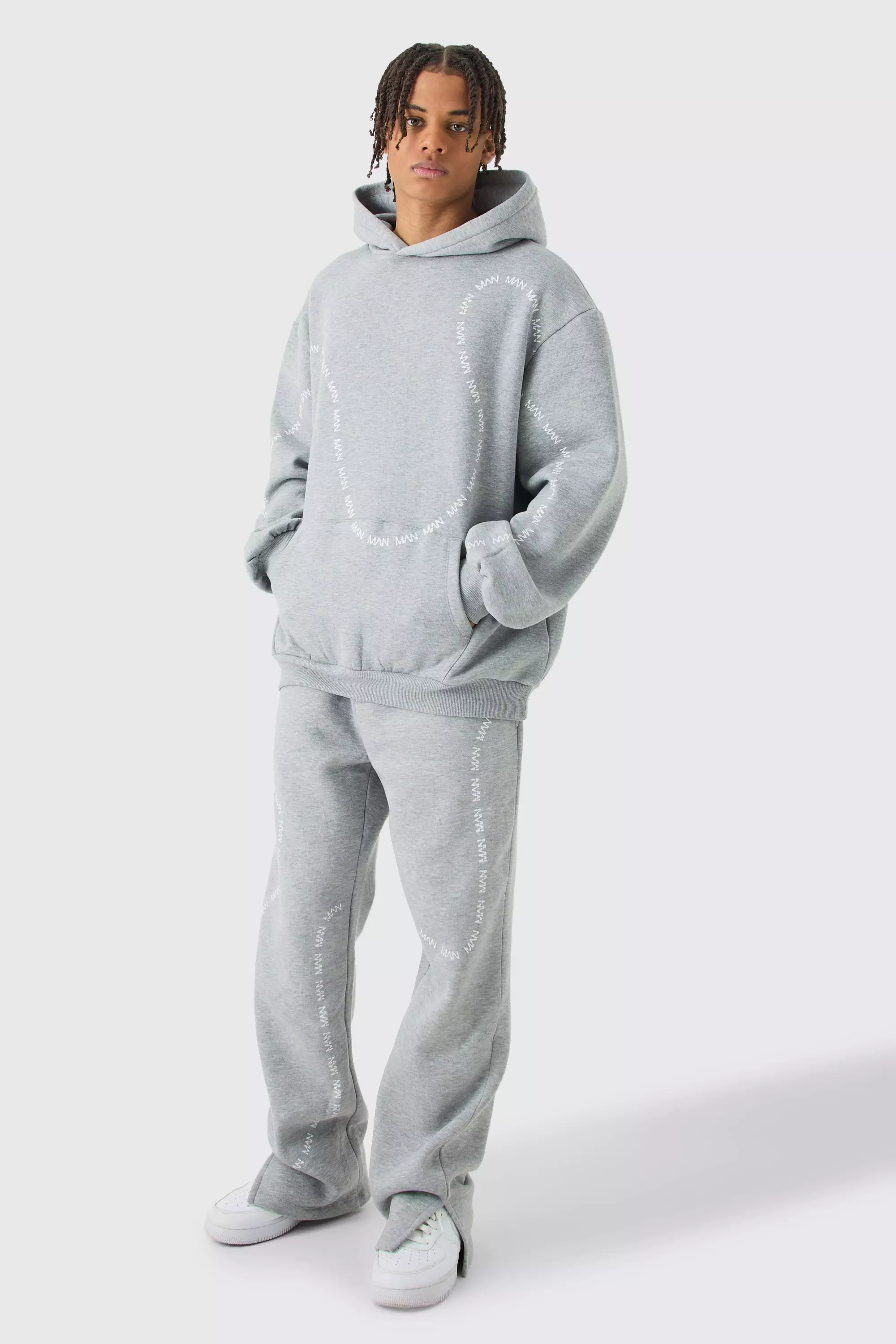 Boohooman best sale tracksuit grey