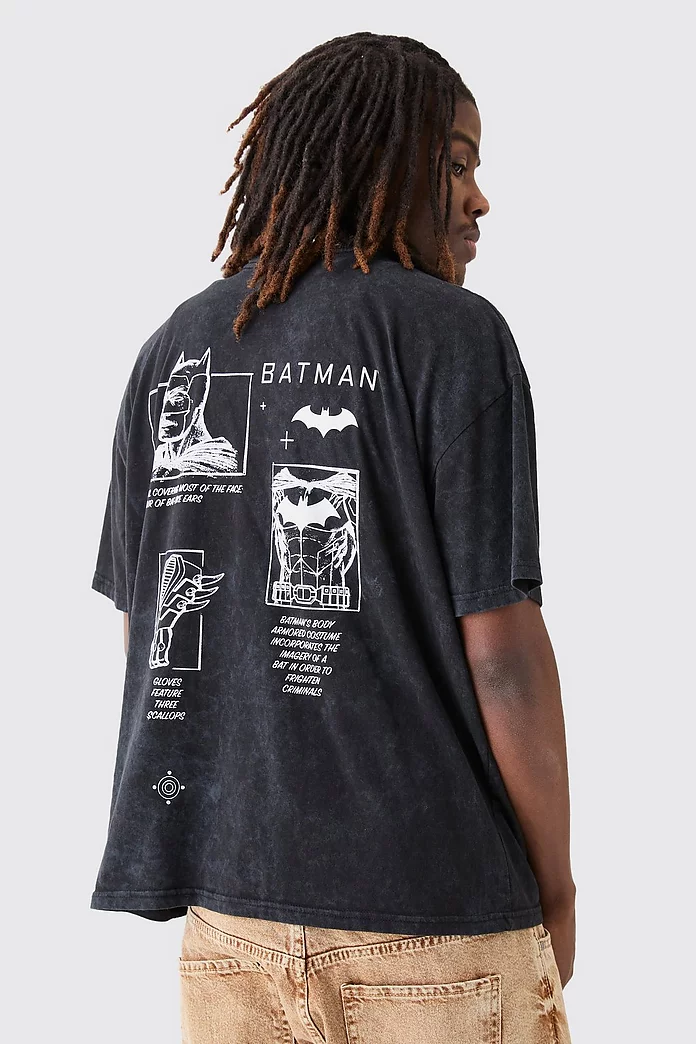 Oversized Batman Wash License T-shirt