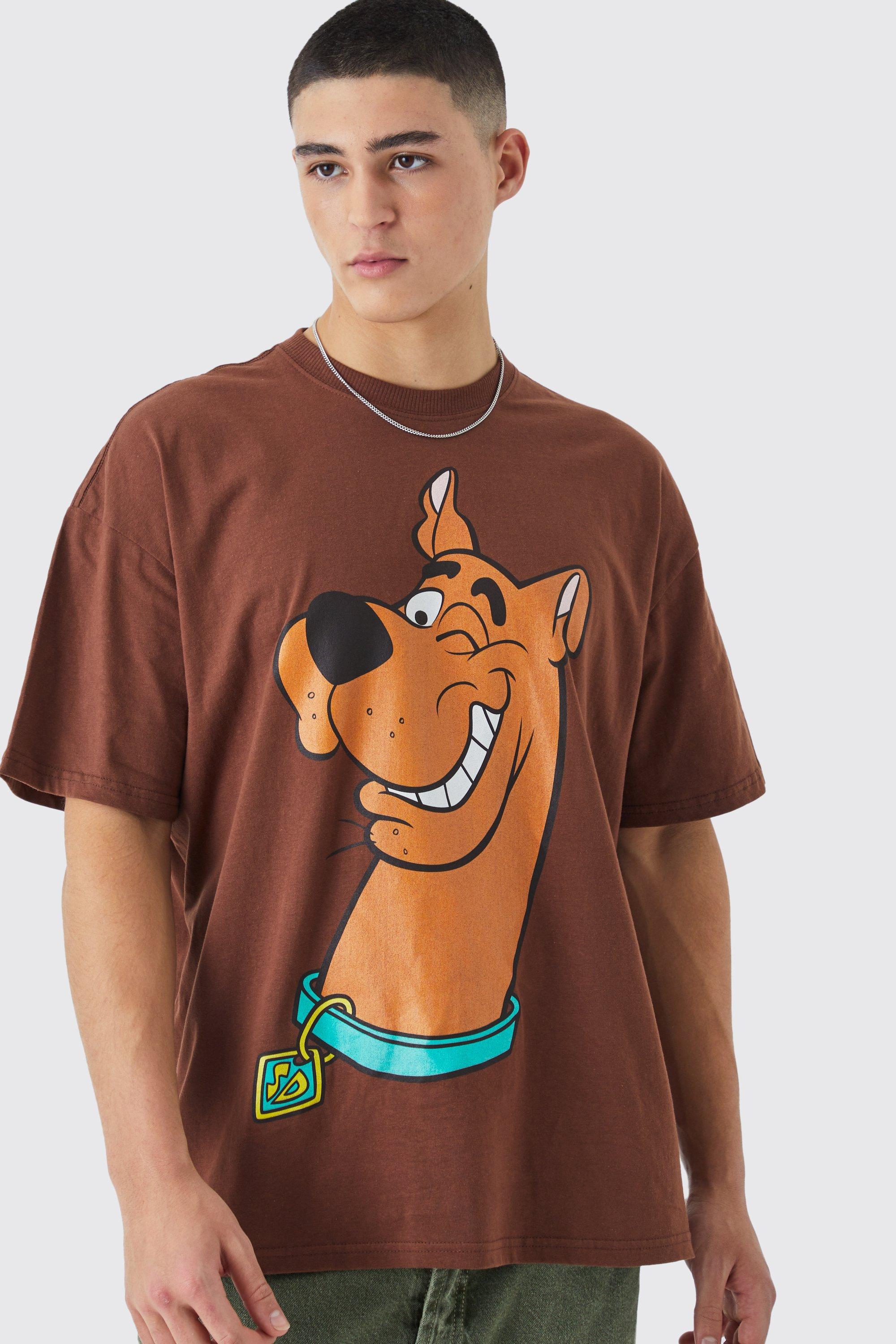 Mens Brown Oversized Scooby Doo License T-shirt, Brown