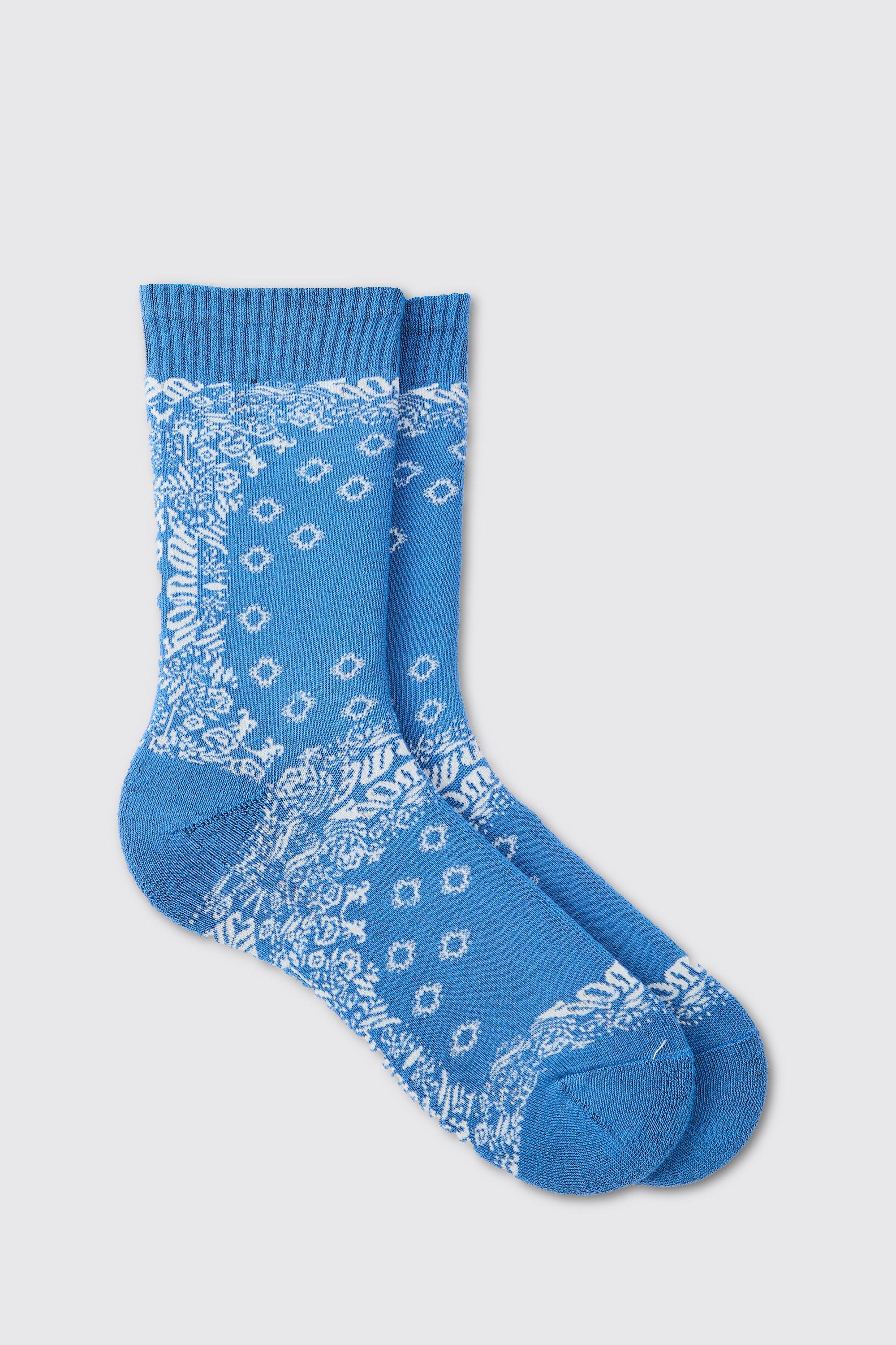 Image of Bandana Print Socks, Azzurro