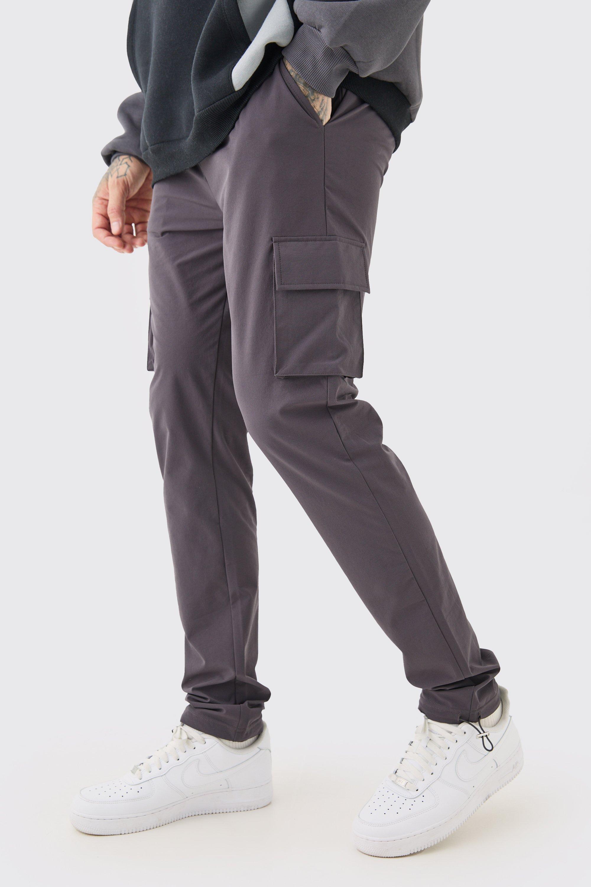 Image of Tall Elastic Lightweight Stretch Skinny Cargo Trouser, Grigio
