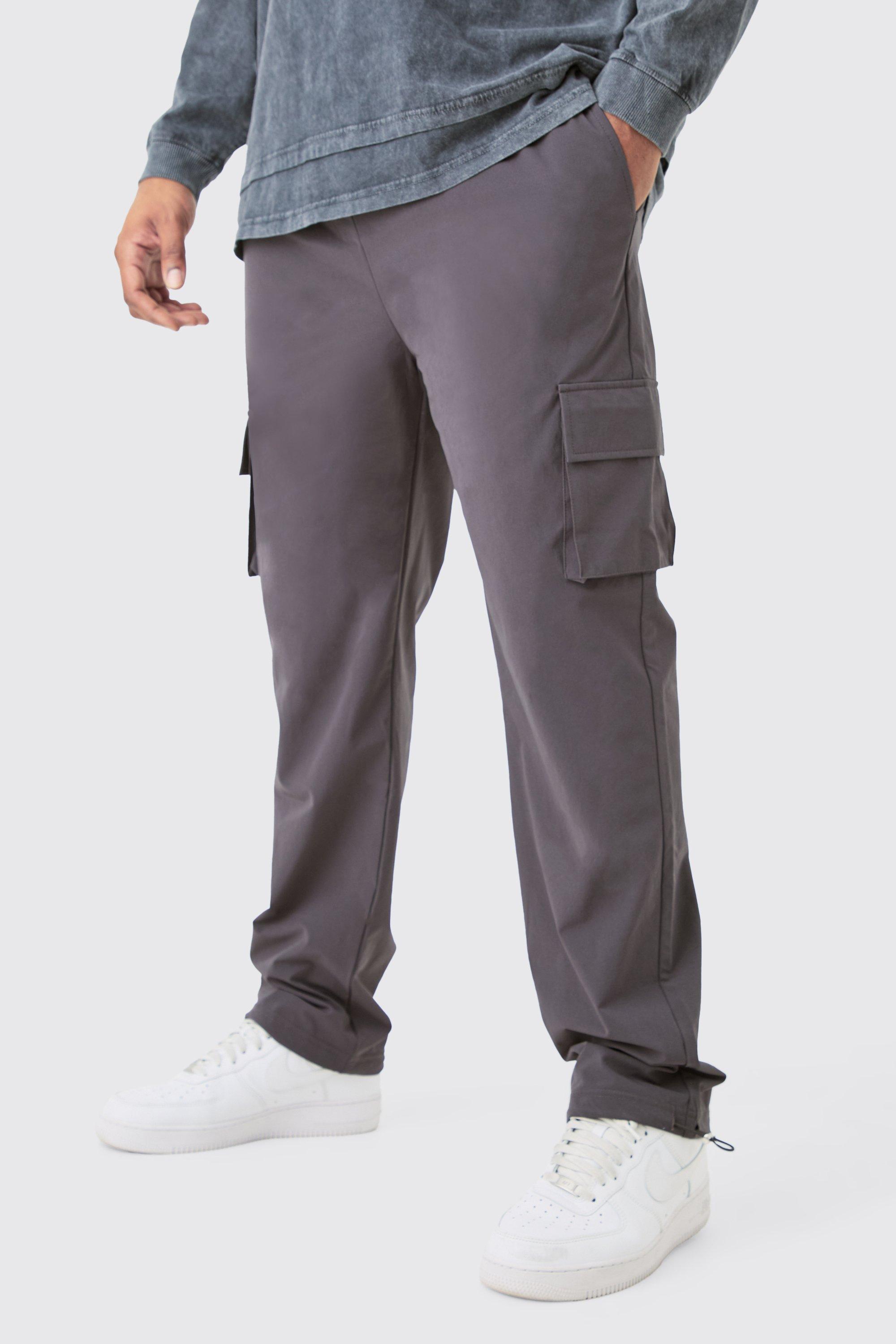 Image of Plus Elastic Lightweight Stretch Skinny Cargo Trouser, Grigio