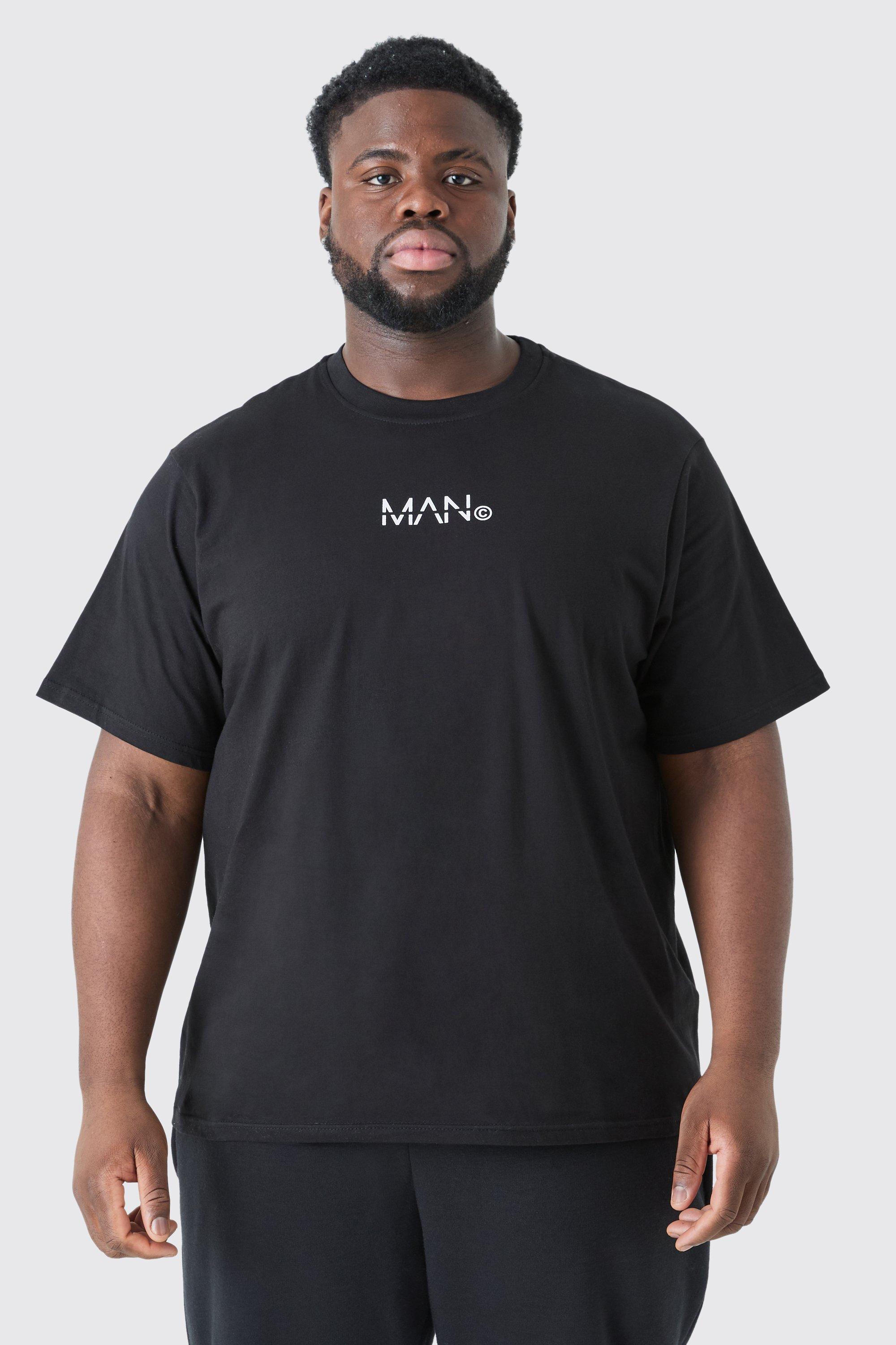 Image of T-shirt Plus Size con stampa Original Man, Nero