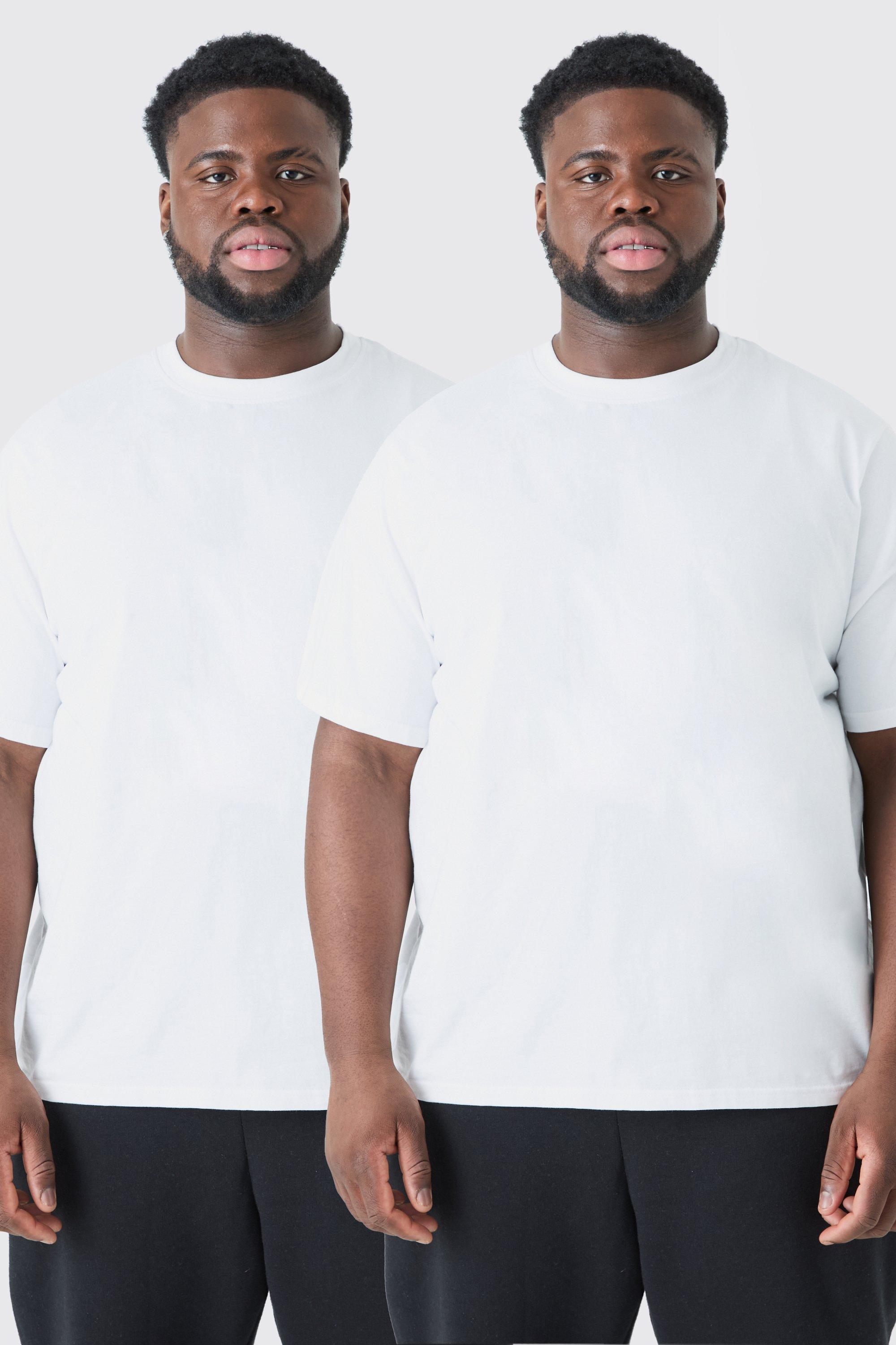 Image of Plus 2 Pack Basic T-shirt, Bianco