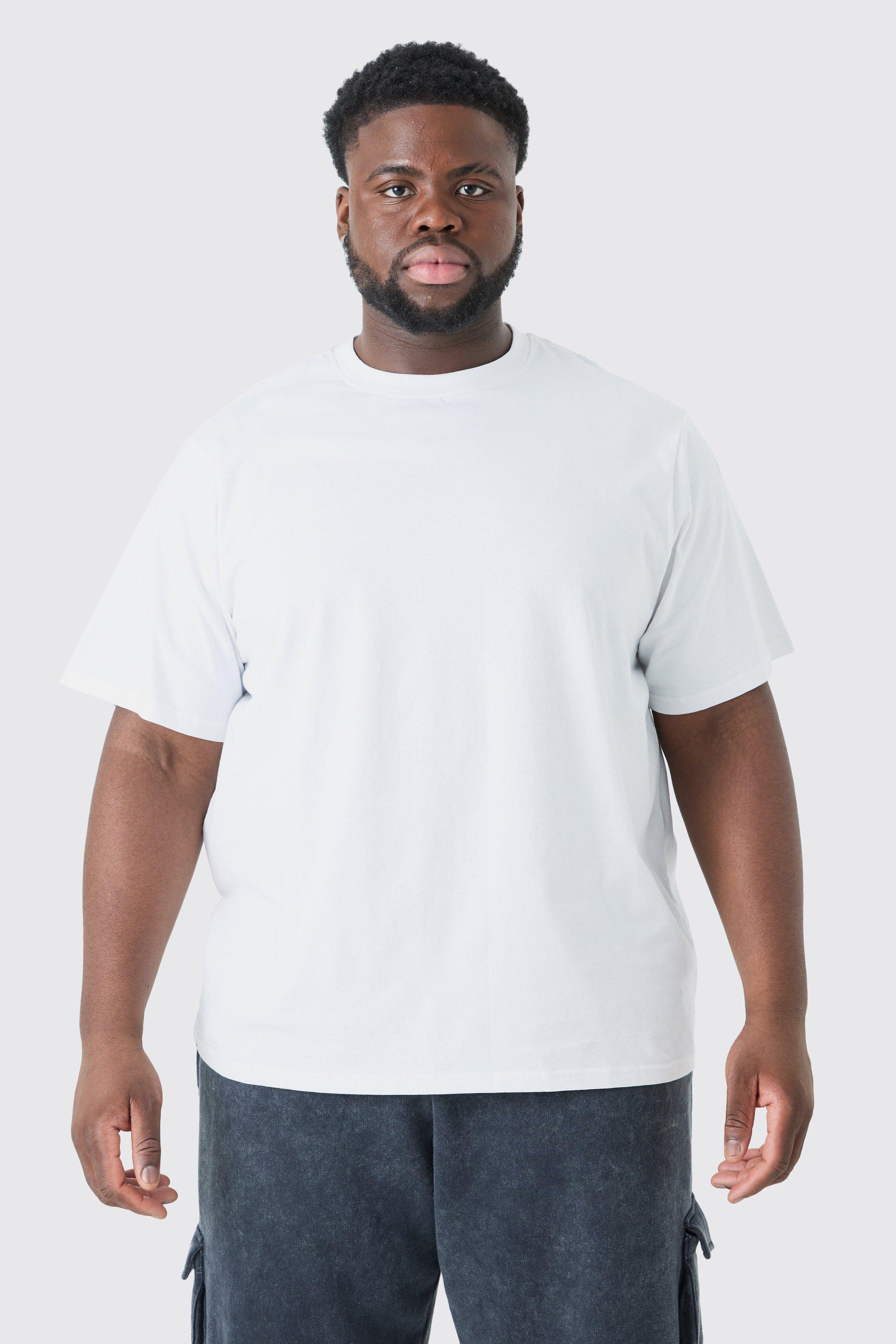Image of T-shirt a girocollo Plus Size Basic, Bianco