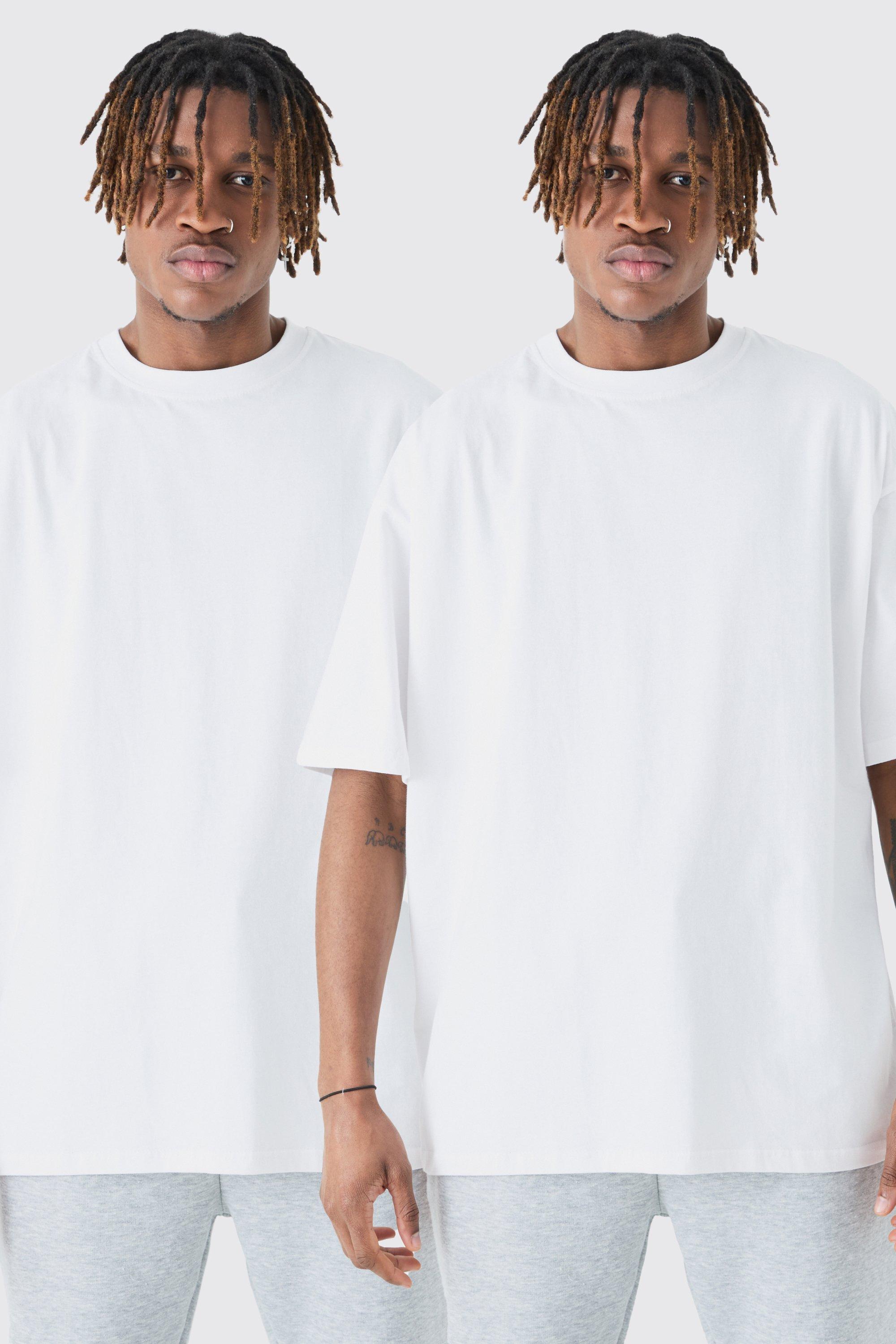 Image of T-shirt Tall oversize - set di 2 paia, Bianco