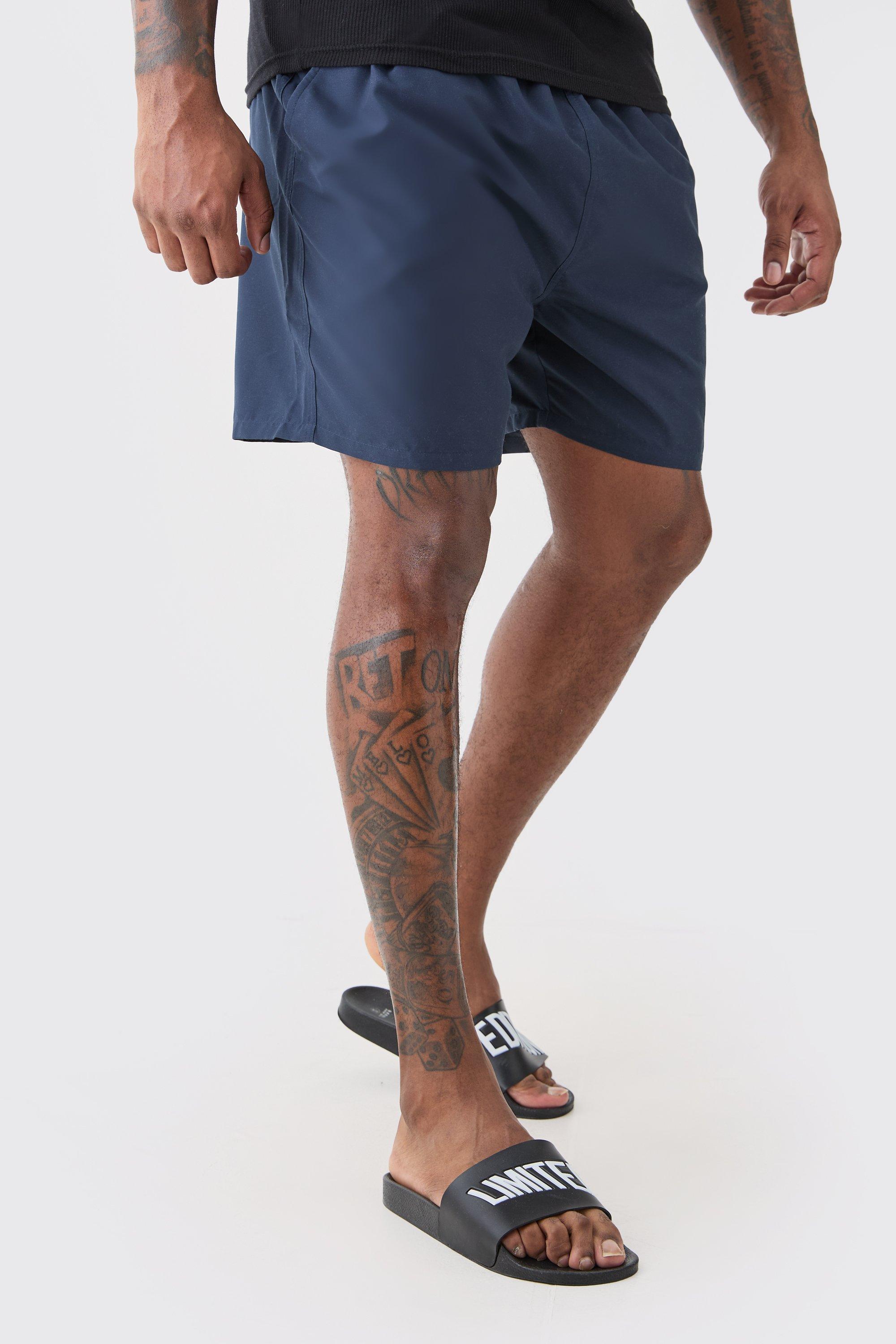 Image of Plus Man Signature Mid Length Swim Short, Navy
