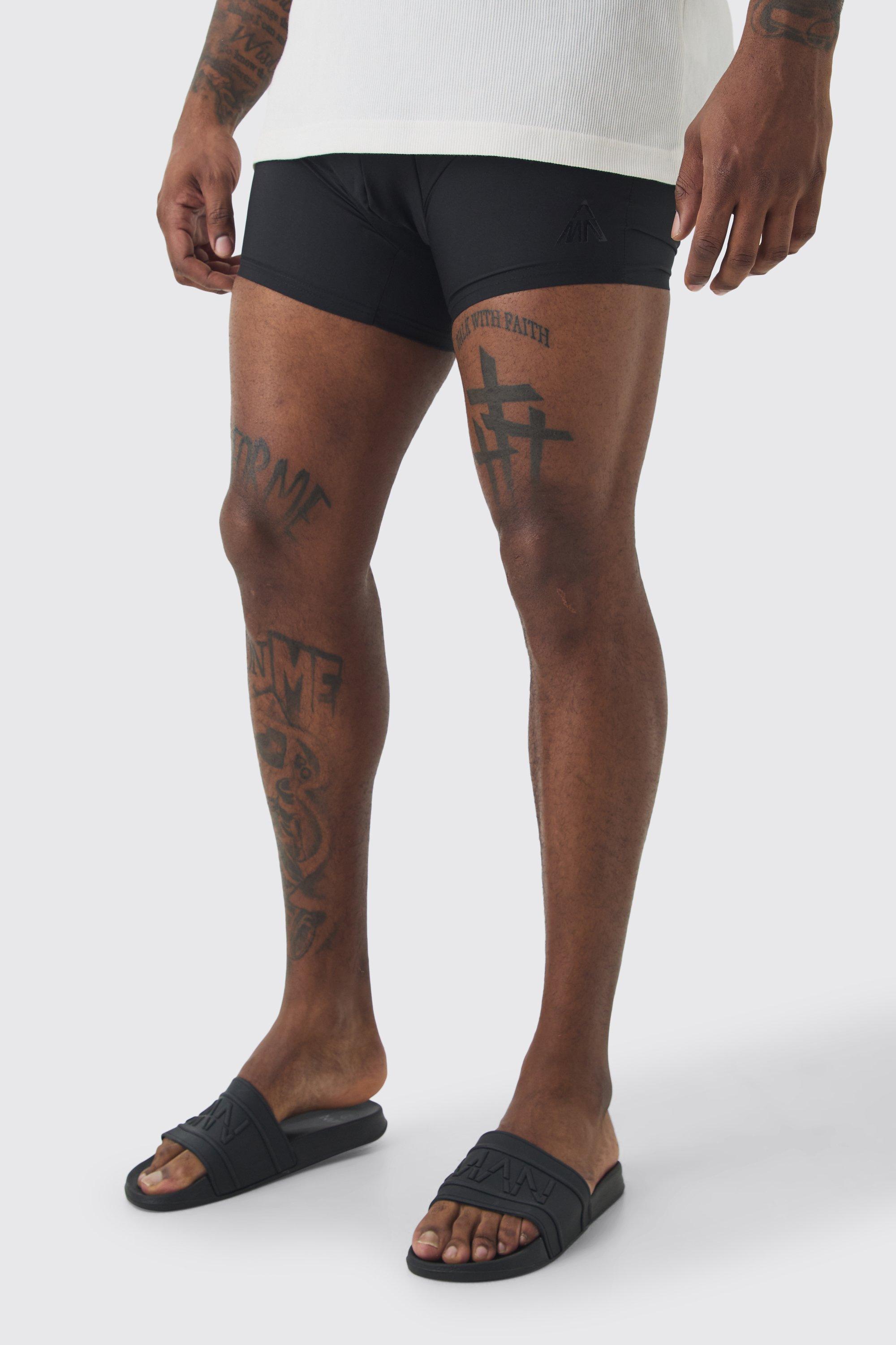 Mens Black Plus Plain Trunk Swim Short, Black