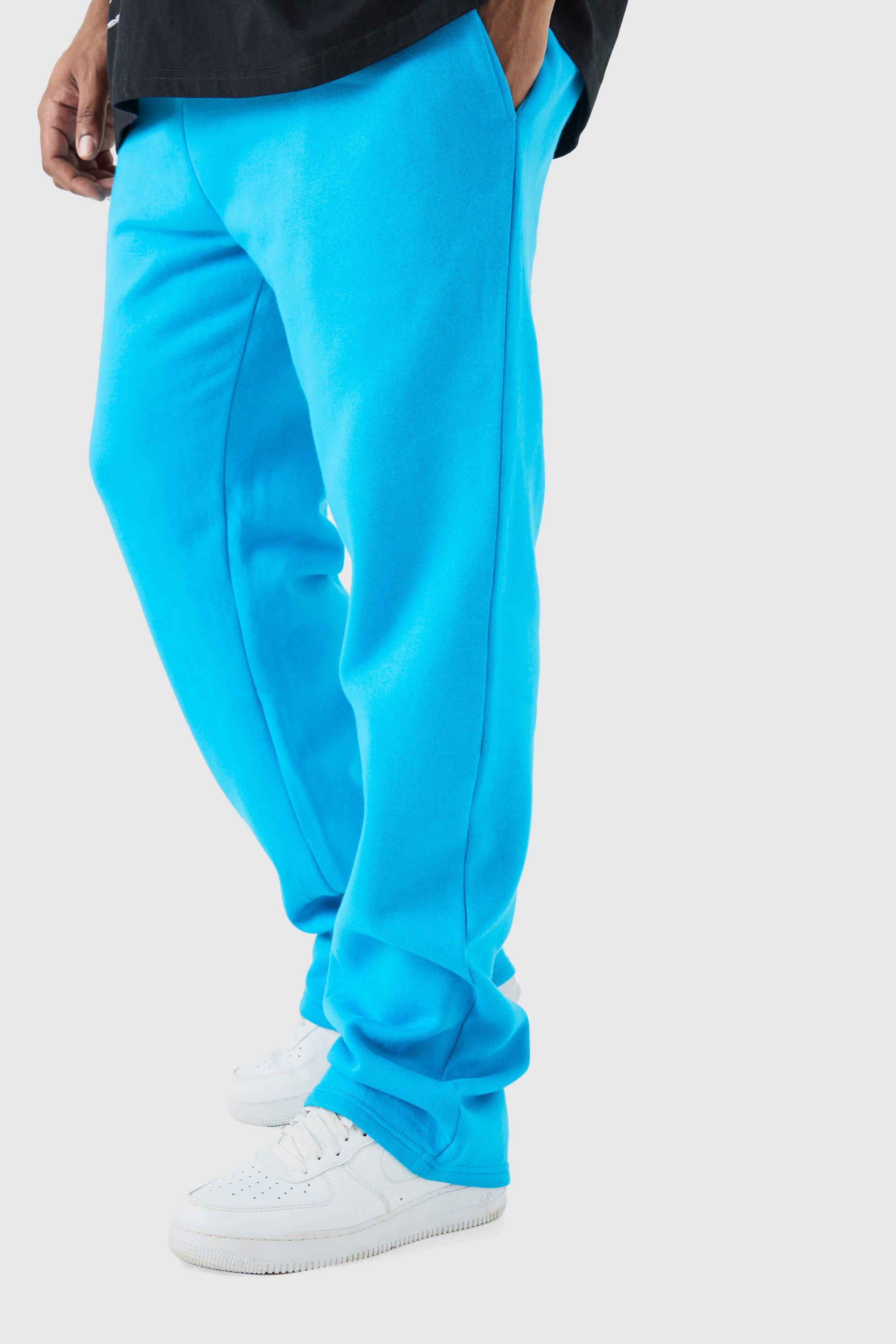 Image of Pantaloni tuta Plus Size Slim Fit con pieghe sul fondo, Azzurro