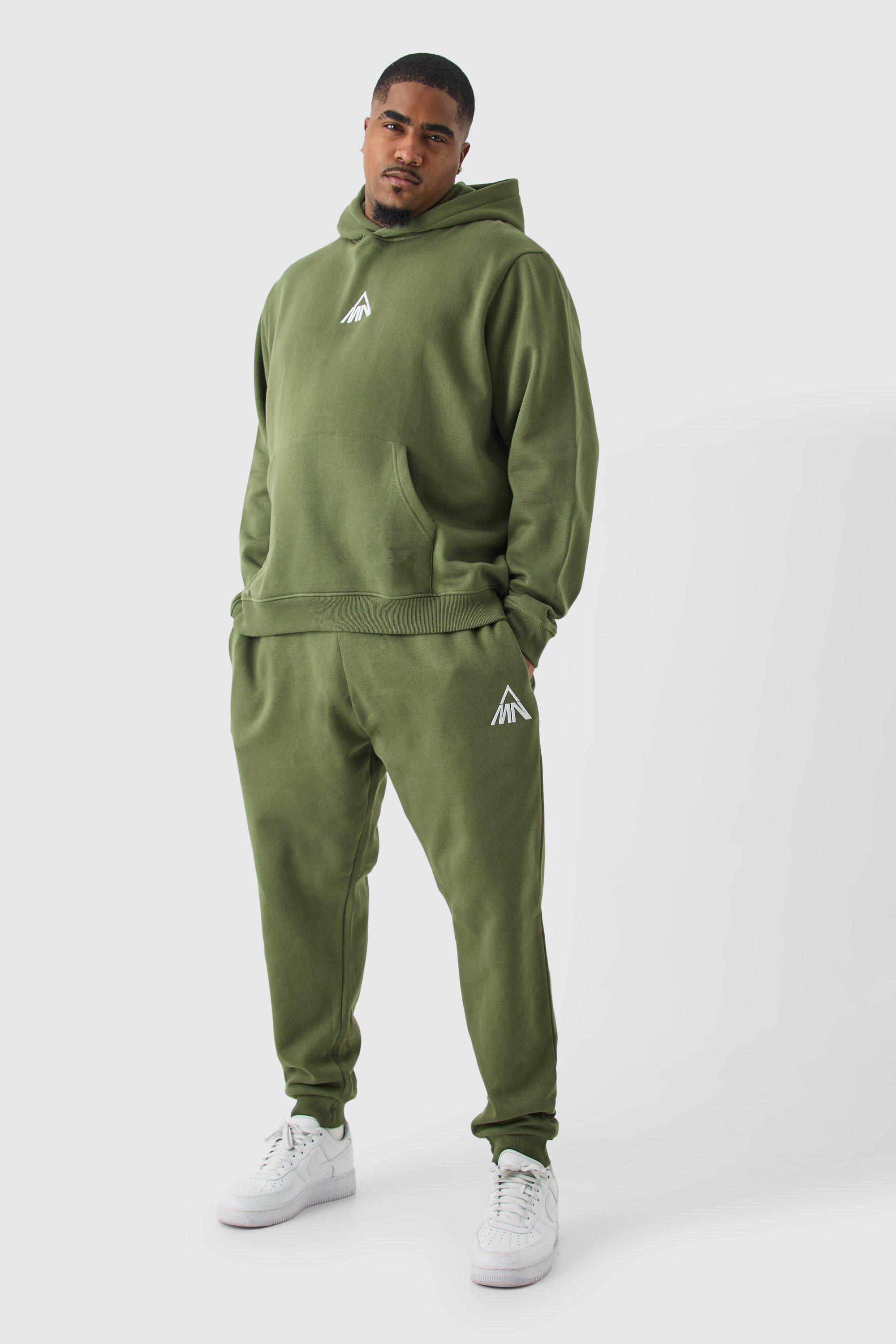 Image of Tuta sportiva Plus Size Man Regular Fit con cappuccio, Verde