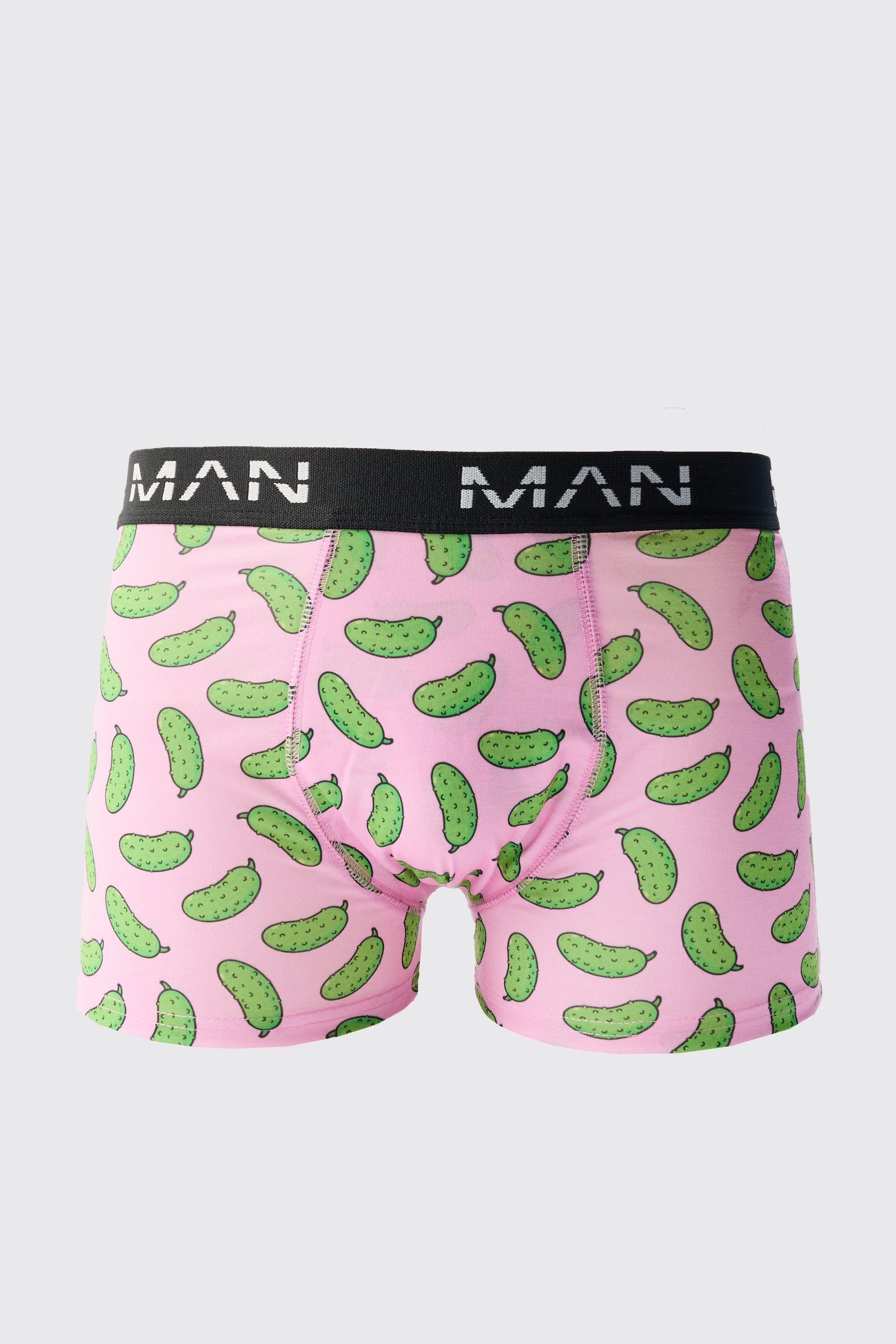 Mens Pink Gherkins Print Boxers, Pink