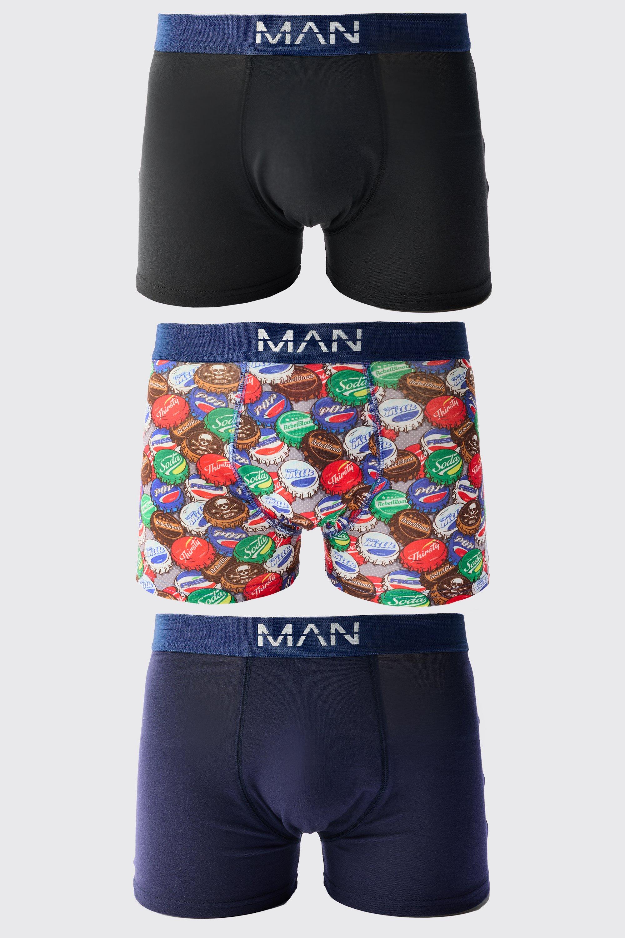 Image of Boxer con grafica - set di 3 paia, Azzurro