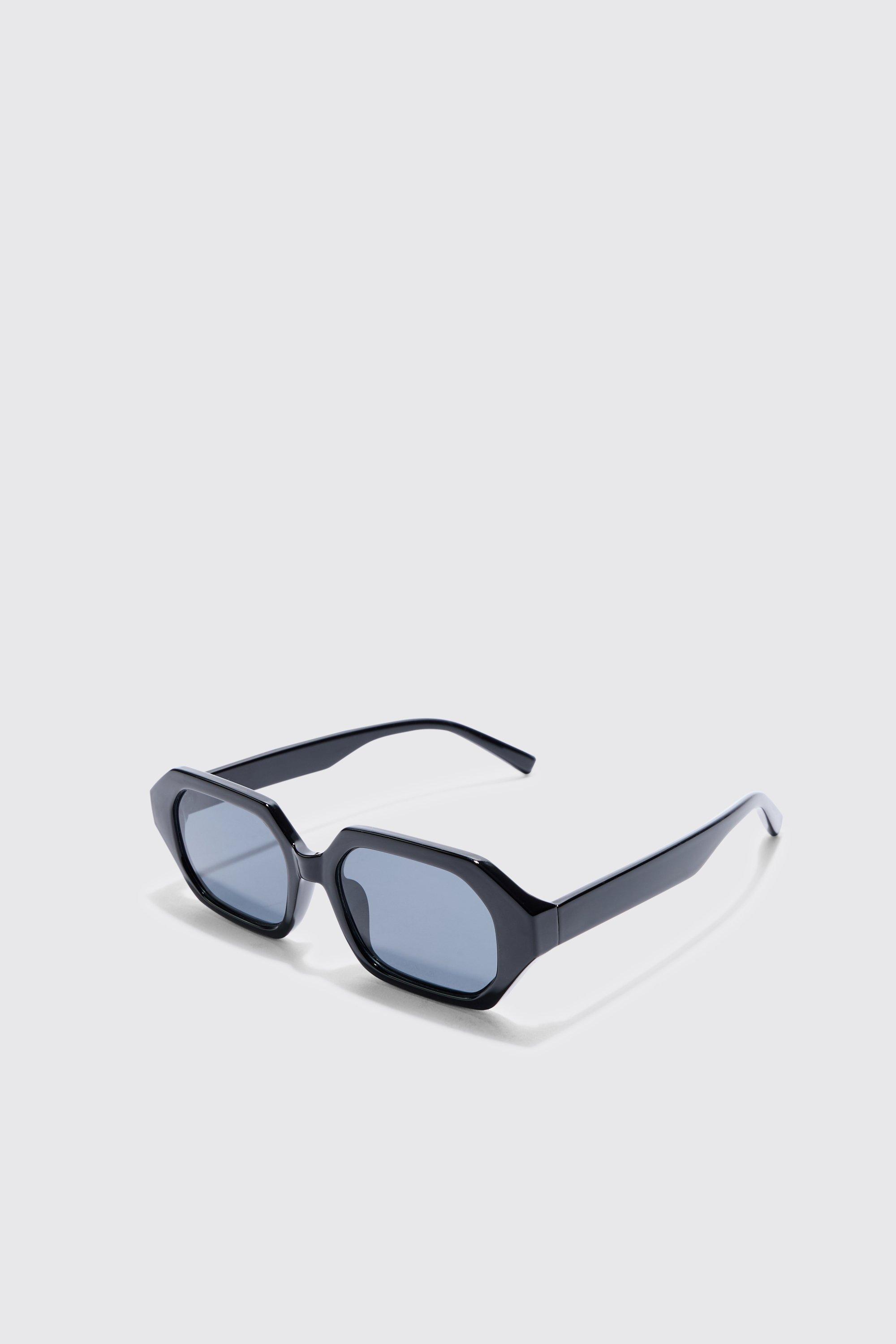 Image of Chunky Hexagonal Sunglasses In Black, Nero