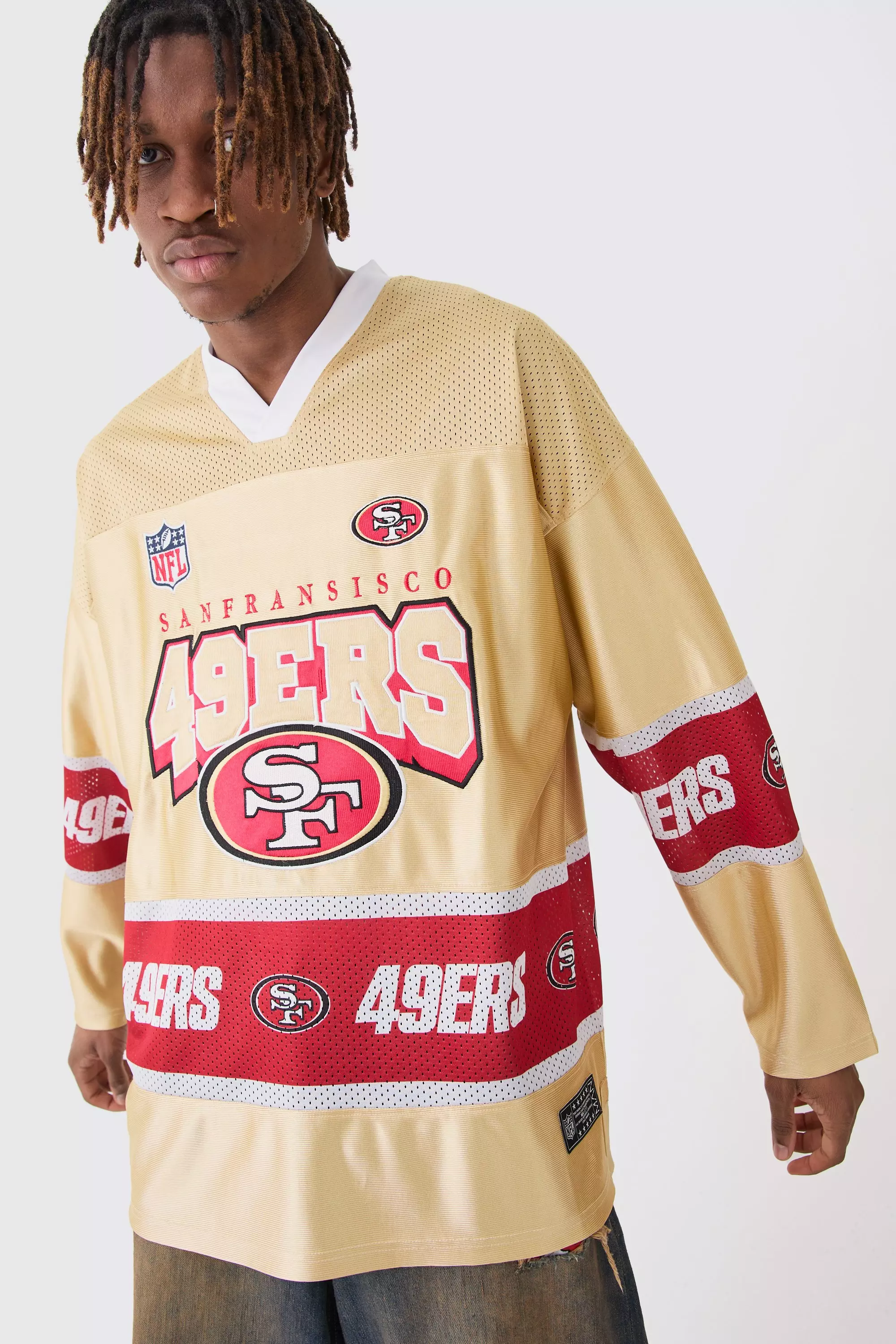 49ers long sleeve throwback hot sale jersey