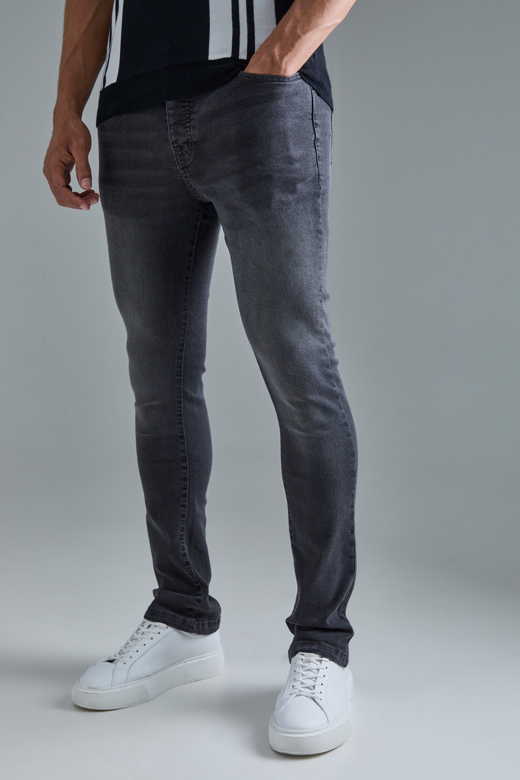 Image of Jeans a zampa Skinny Fit Stretch in grigio antracite, Grigio