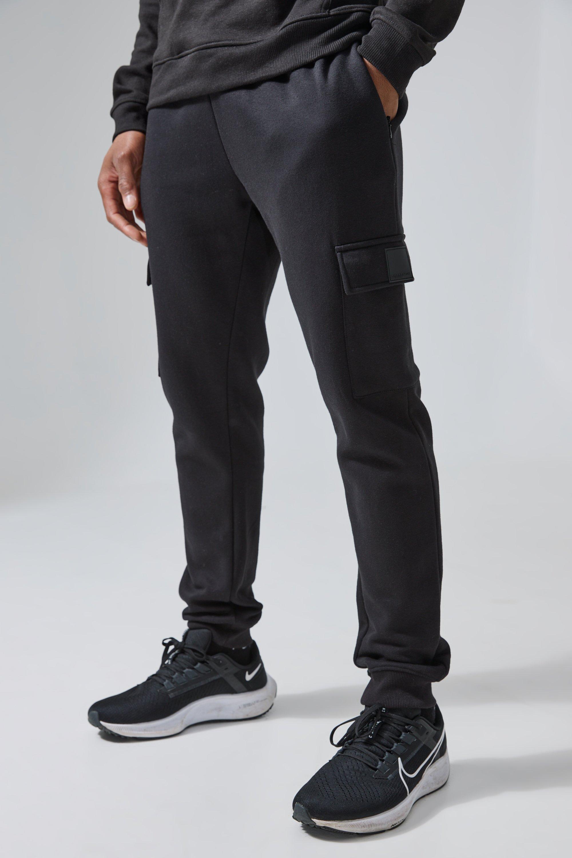 Pantaloni tuta Man Active Gym stile Cargo, Nero