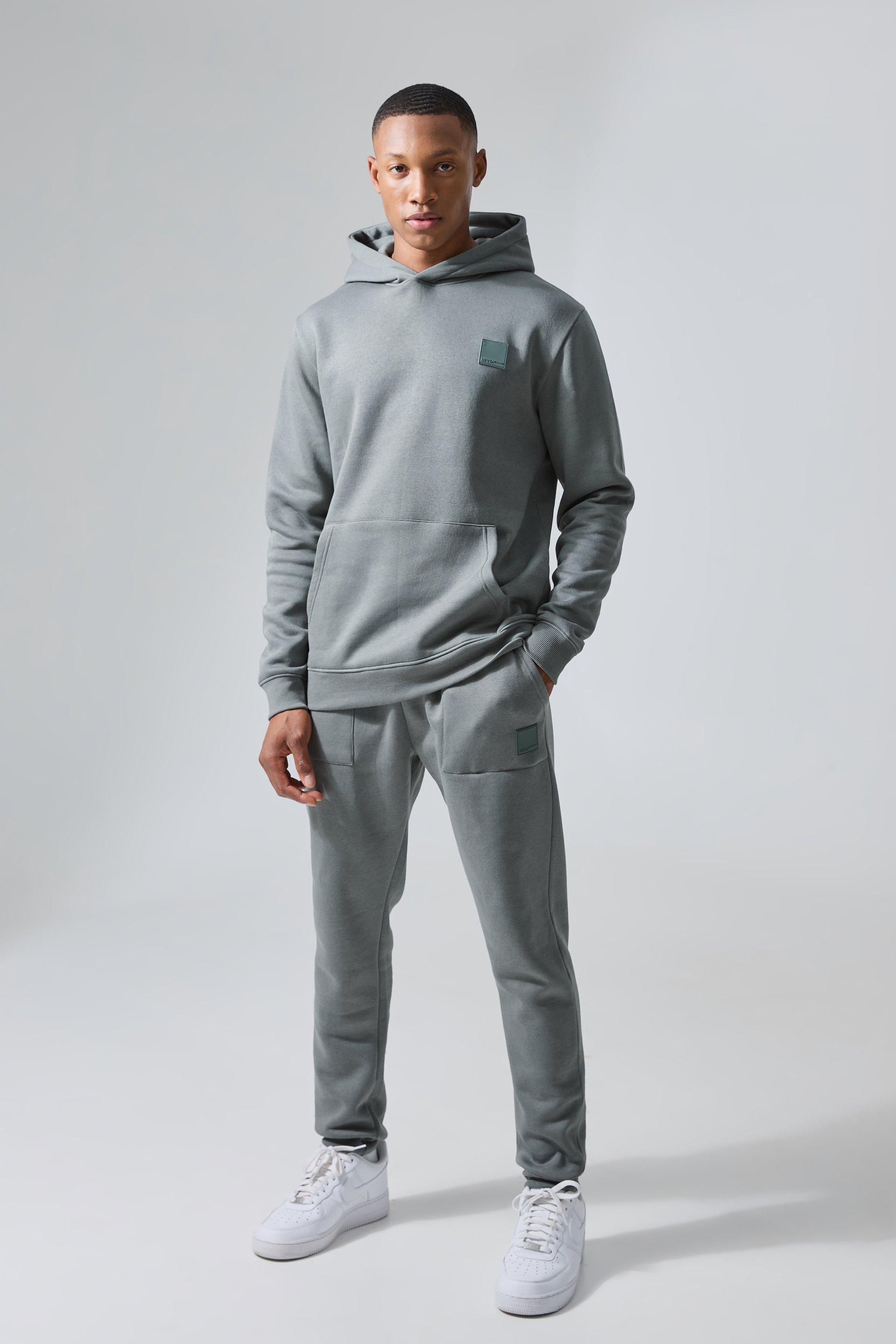 Image of Man Active Gym Hooded Tracksuit, Grigio