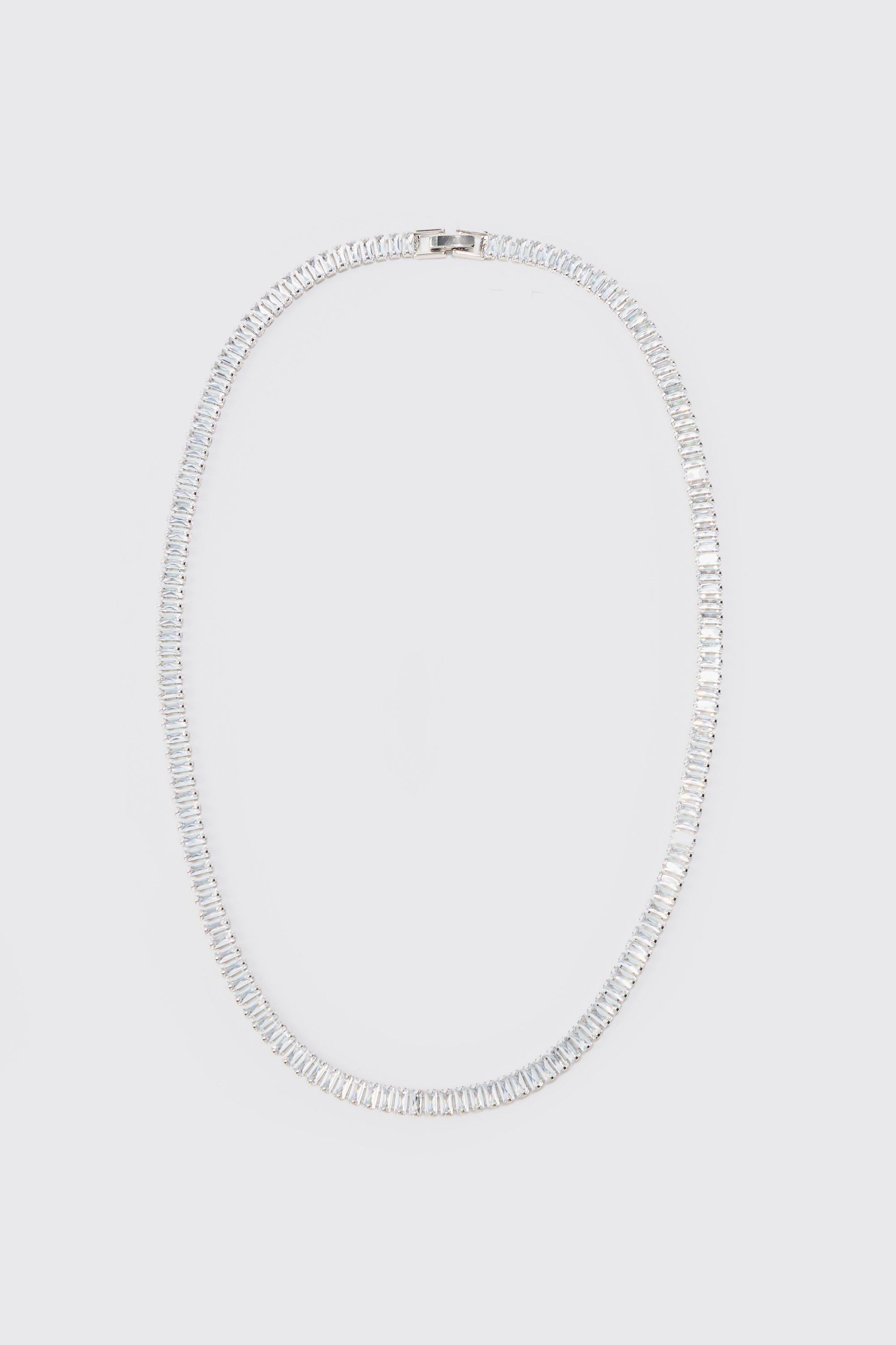 Image of Iced Necklace In Silver, Grigio