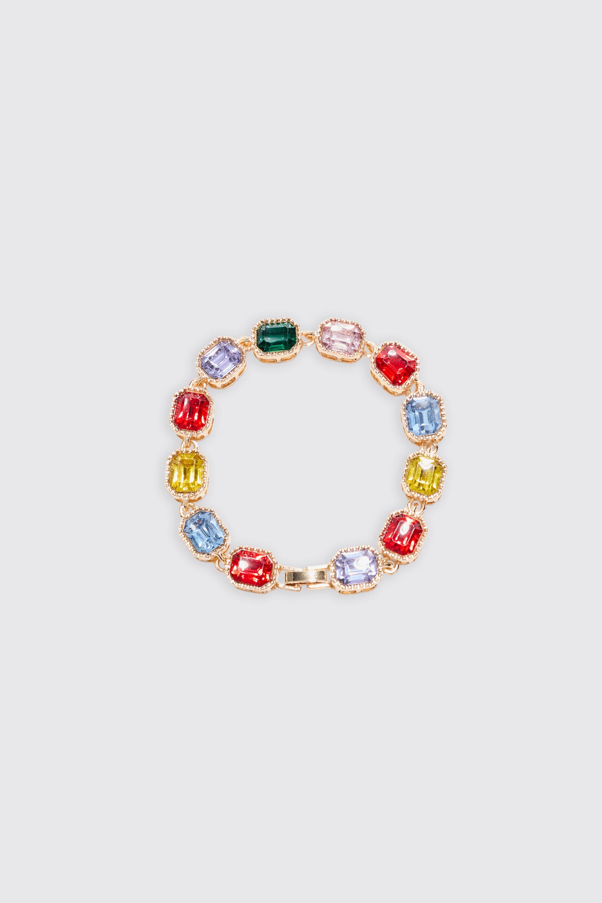 stone detail iced bracelet in multi homme - multicolore - one size, multicolore