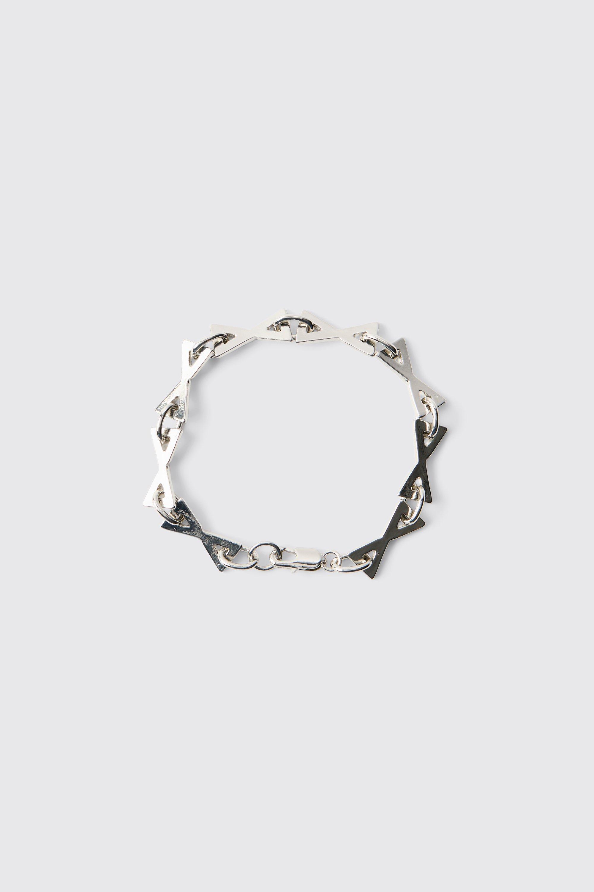 z clasp metal chain bracelet in silver homme - argent - one size, argent