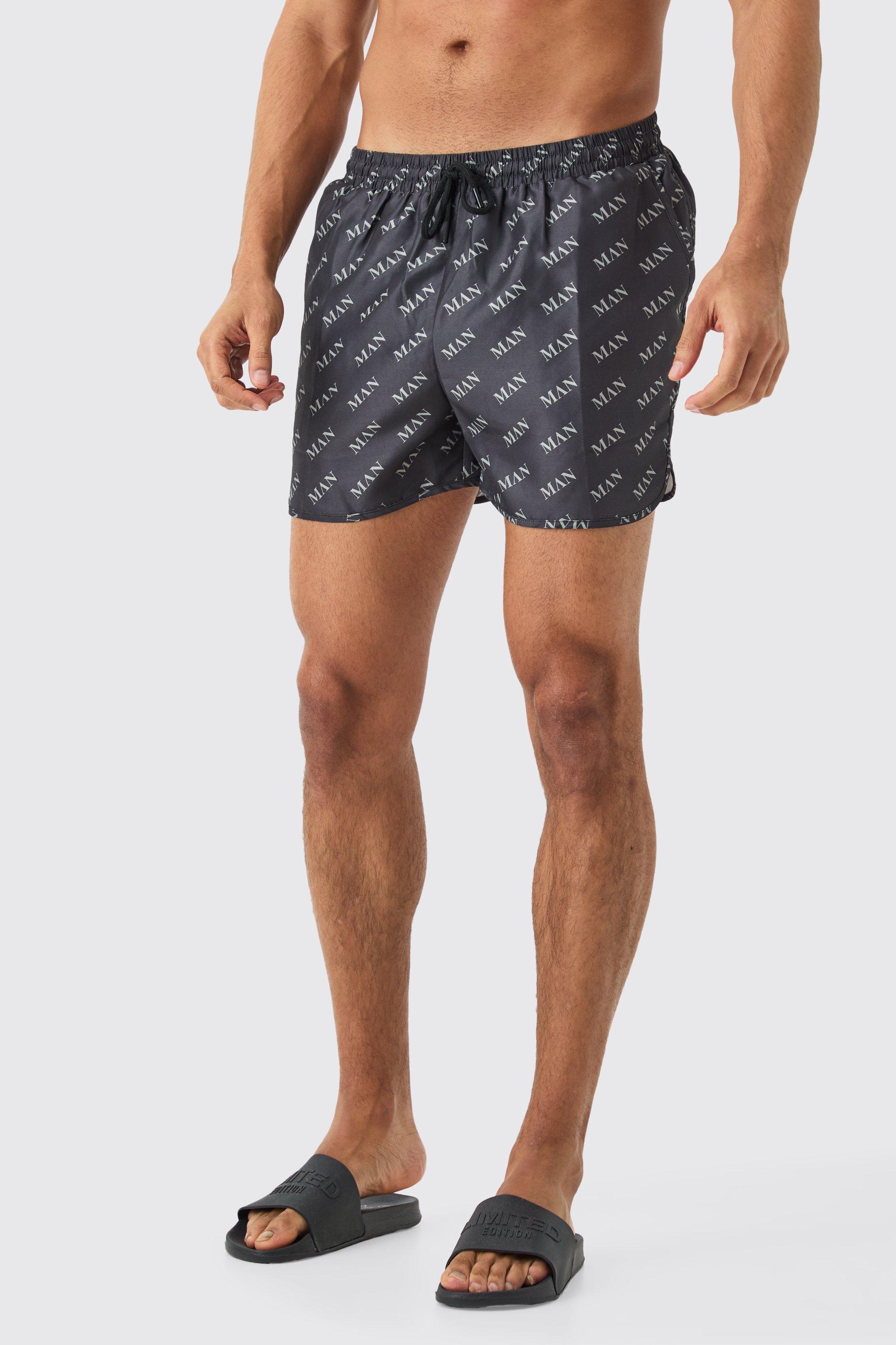 Mens Black Runner Man Swim Short, Black