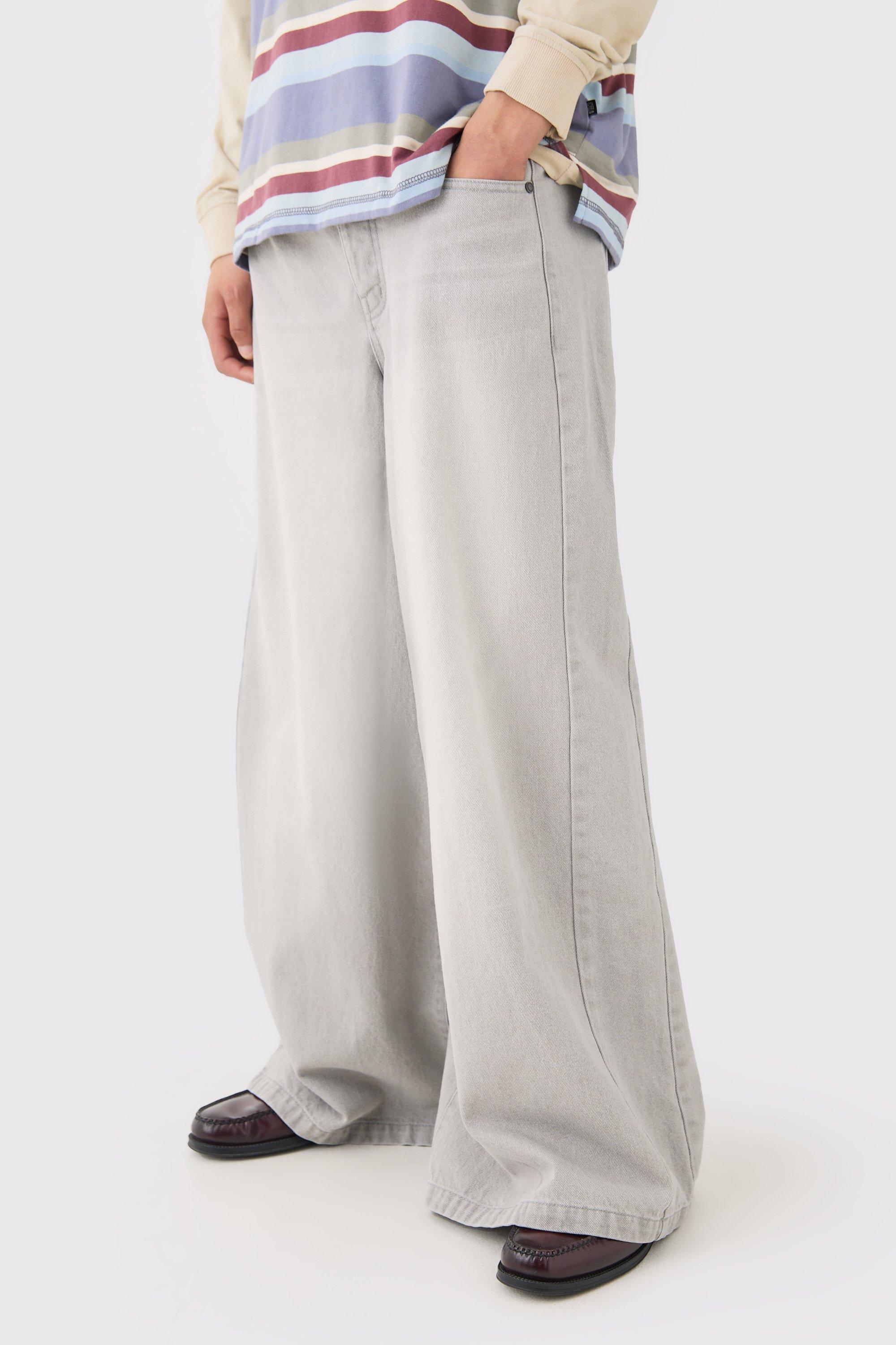 Image of Extreme Wide Fit Jeans In Ice Grey, Grigio