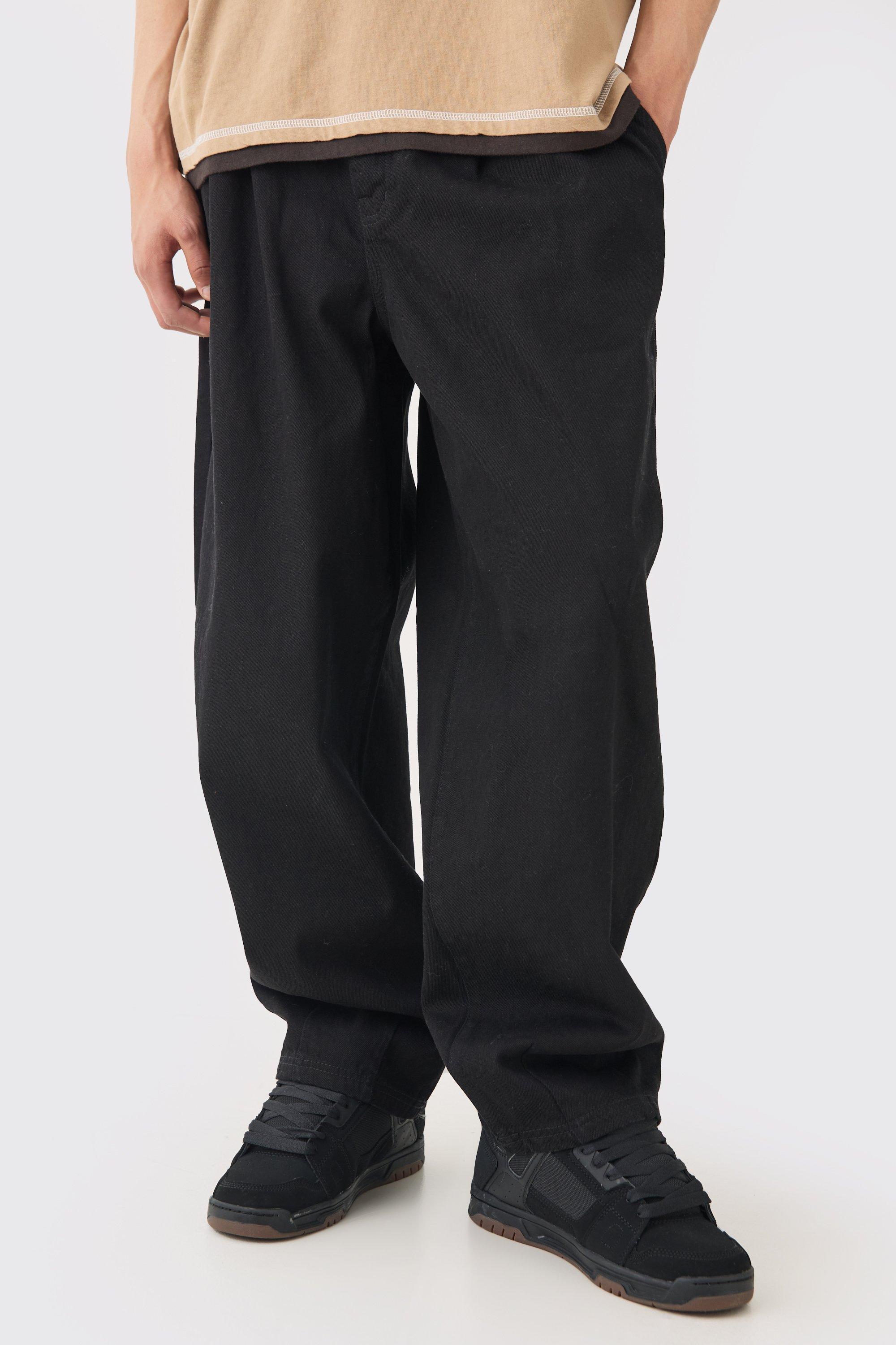 Mens Balloon Fit Jeans In Black, Black