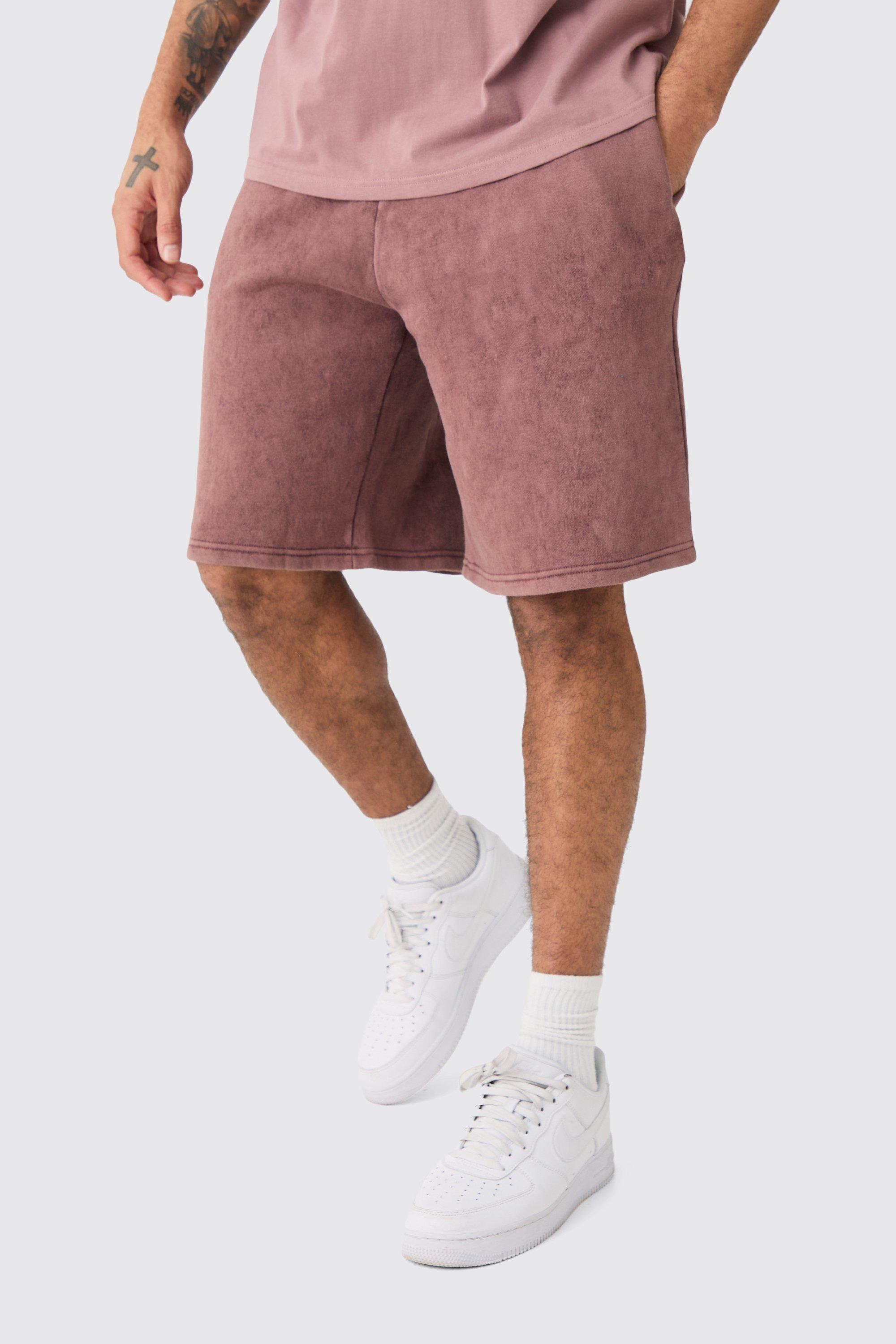 Image of Oversized Washed Short, Brown