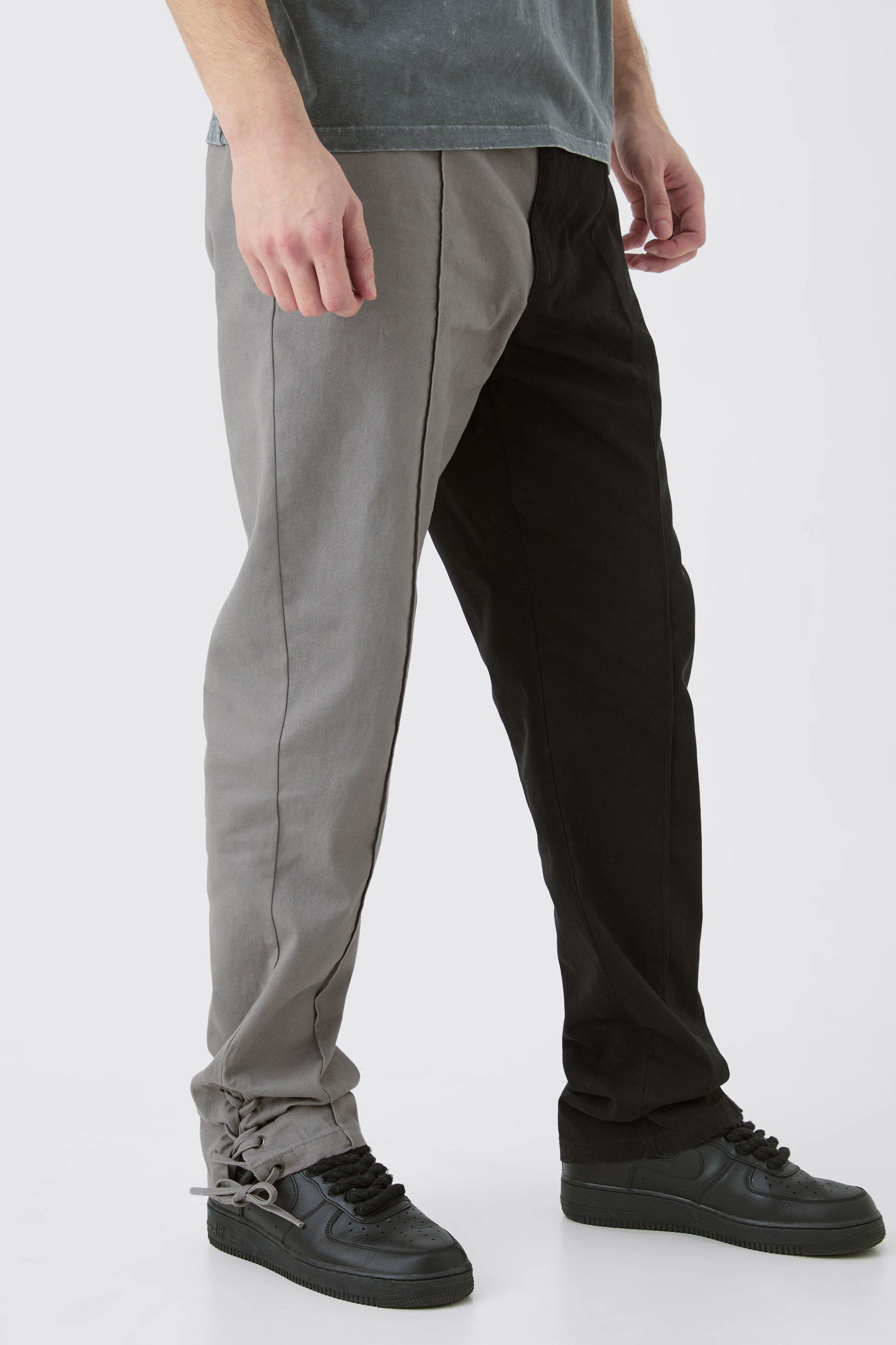 Image of Tall Fixed Waist Straight Leg Washed Splice Trouser, Multi
