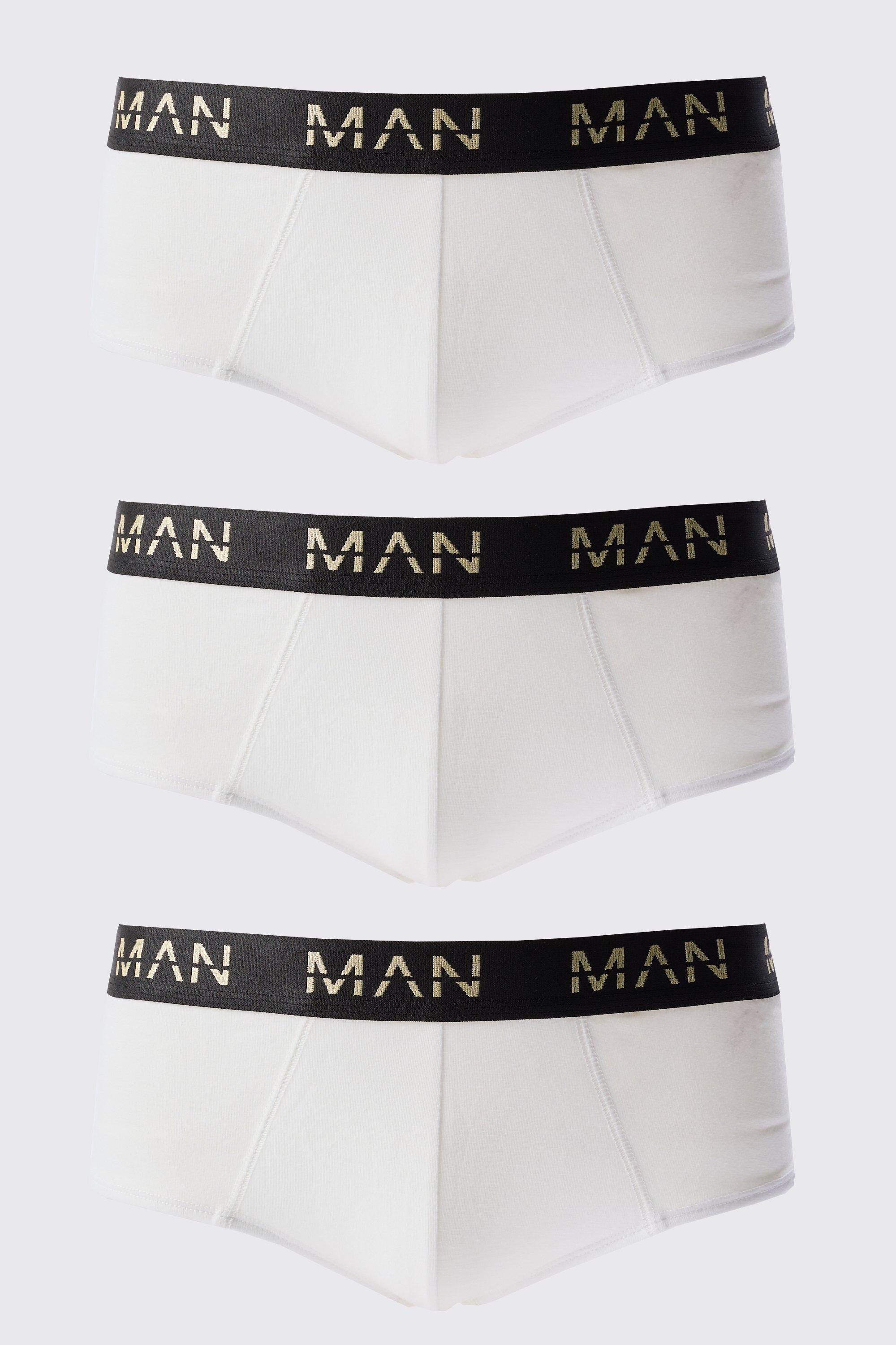 Image of 3 Pack Gold Man Dash Briefs In White, Bianco