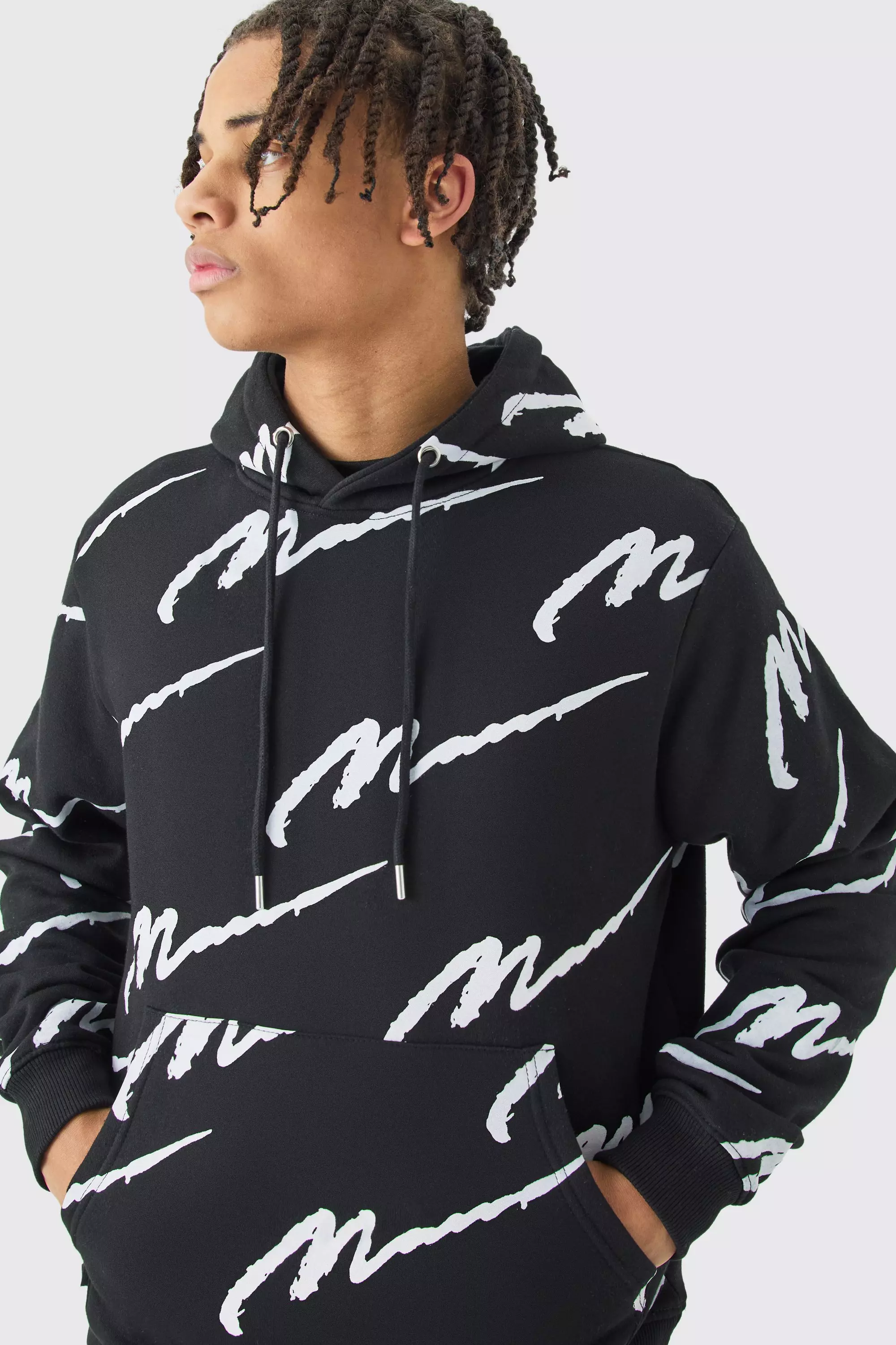 All over man printed hoodie new arrivals