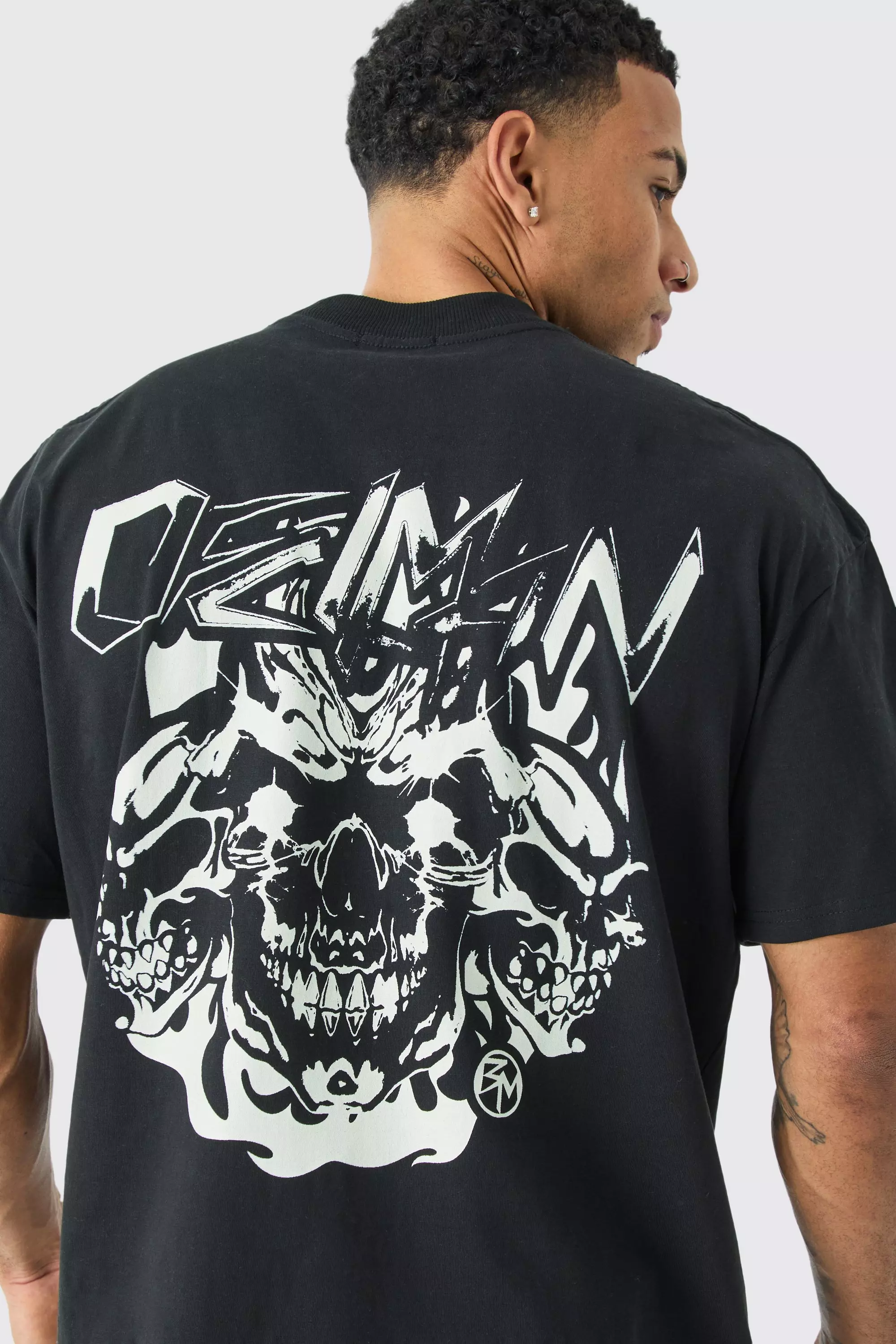 Regular Fit Lightening Skull Graphic T-shirt