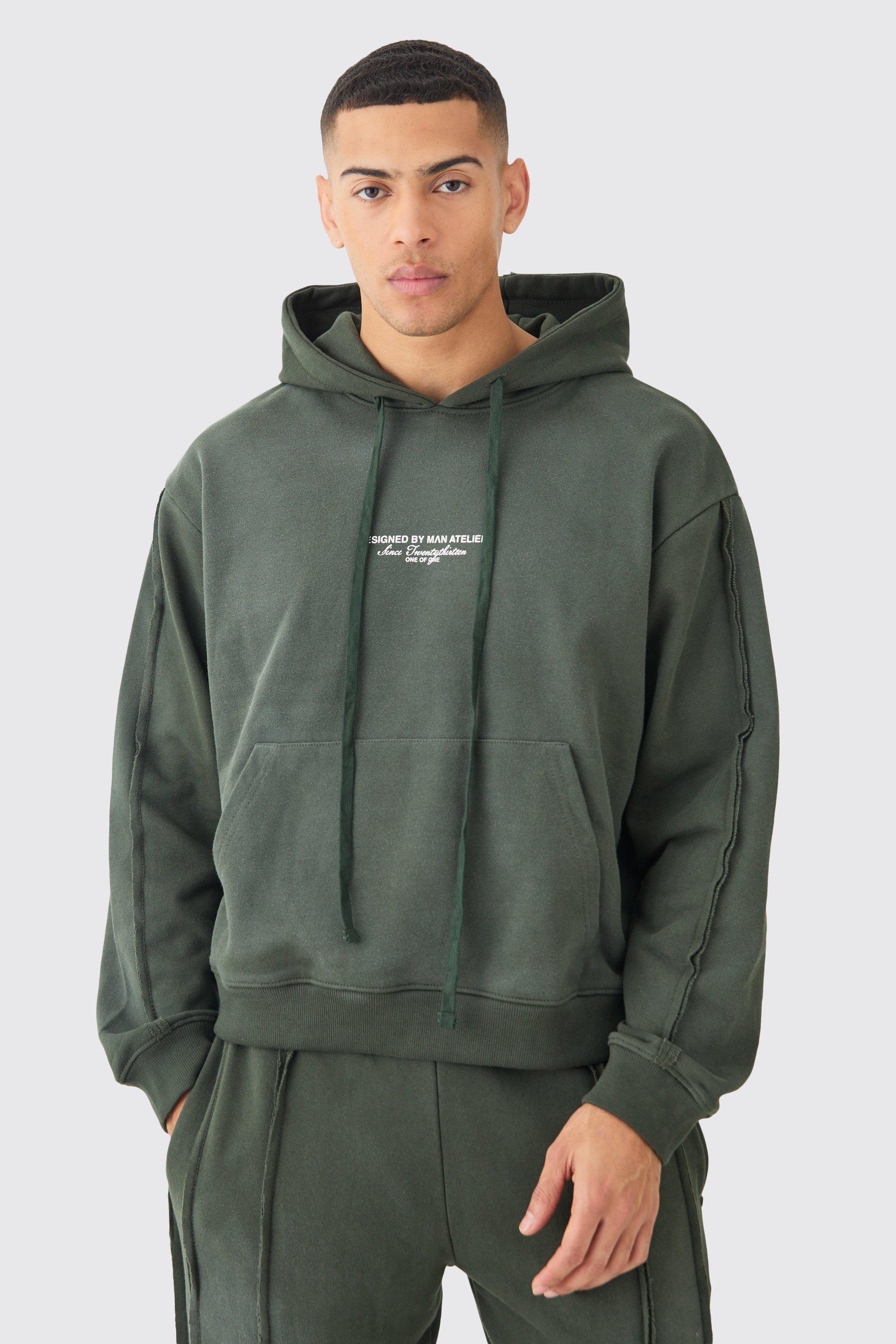 Image of Oversized Boxy Official Spray Wash Hoodie, Verde