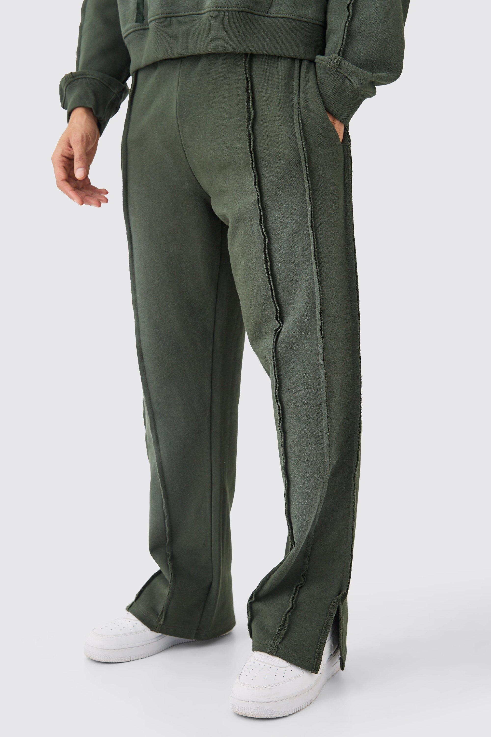 Image of Relaxed Raw Seam Spray Wash Joggers, Verde
