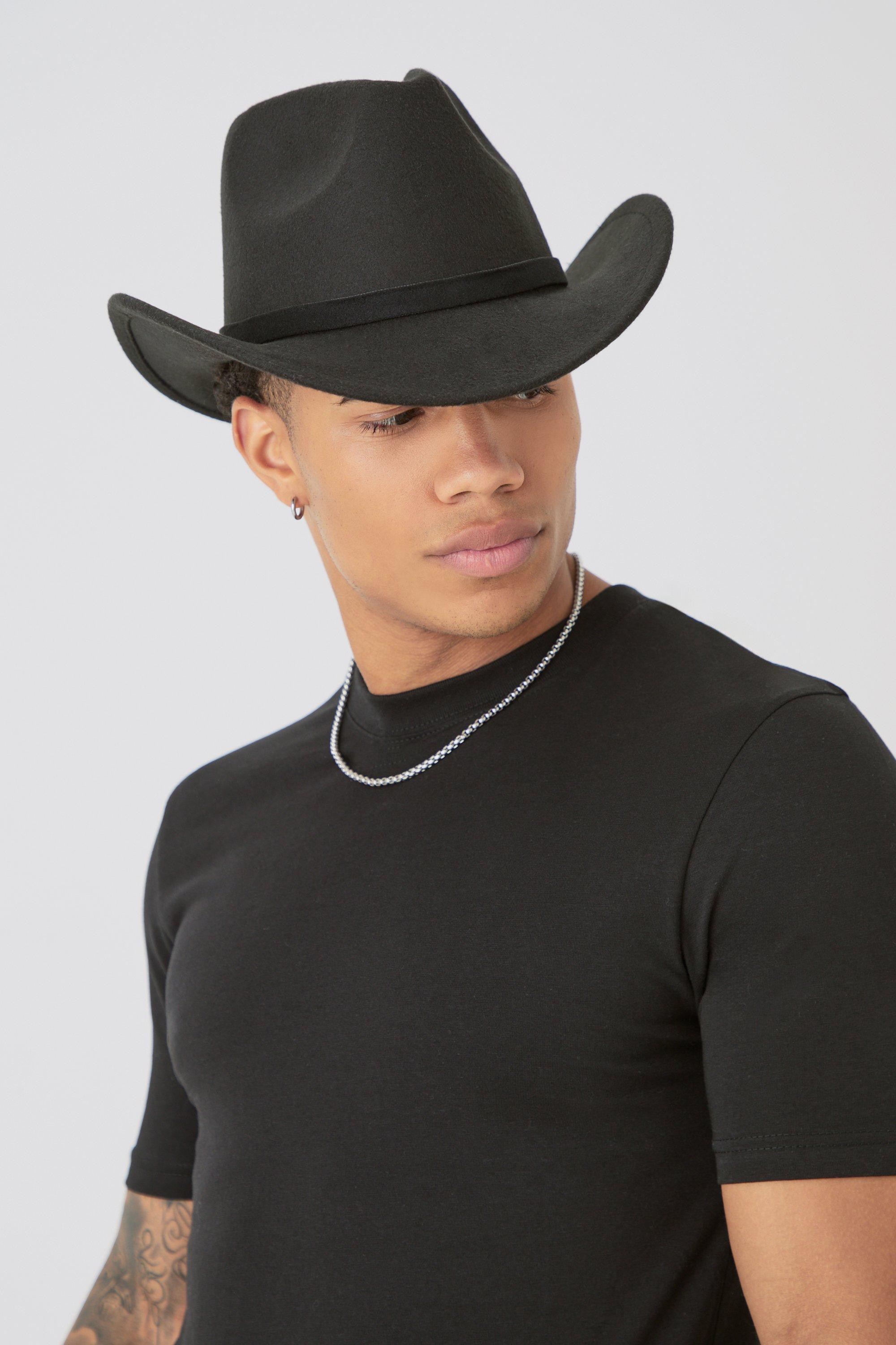 Image of Melton Western Hat In Black, Nero