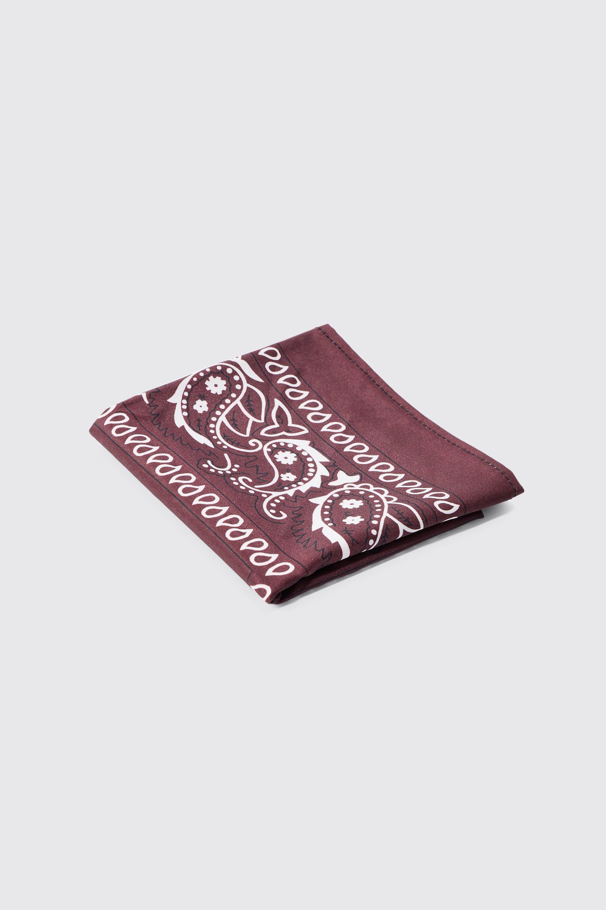 Mens Paisley Printed Bandana In Brown, Brown