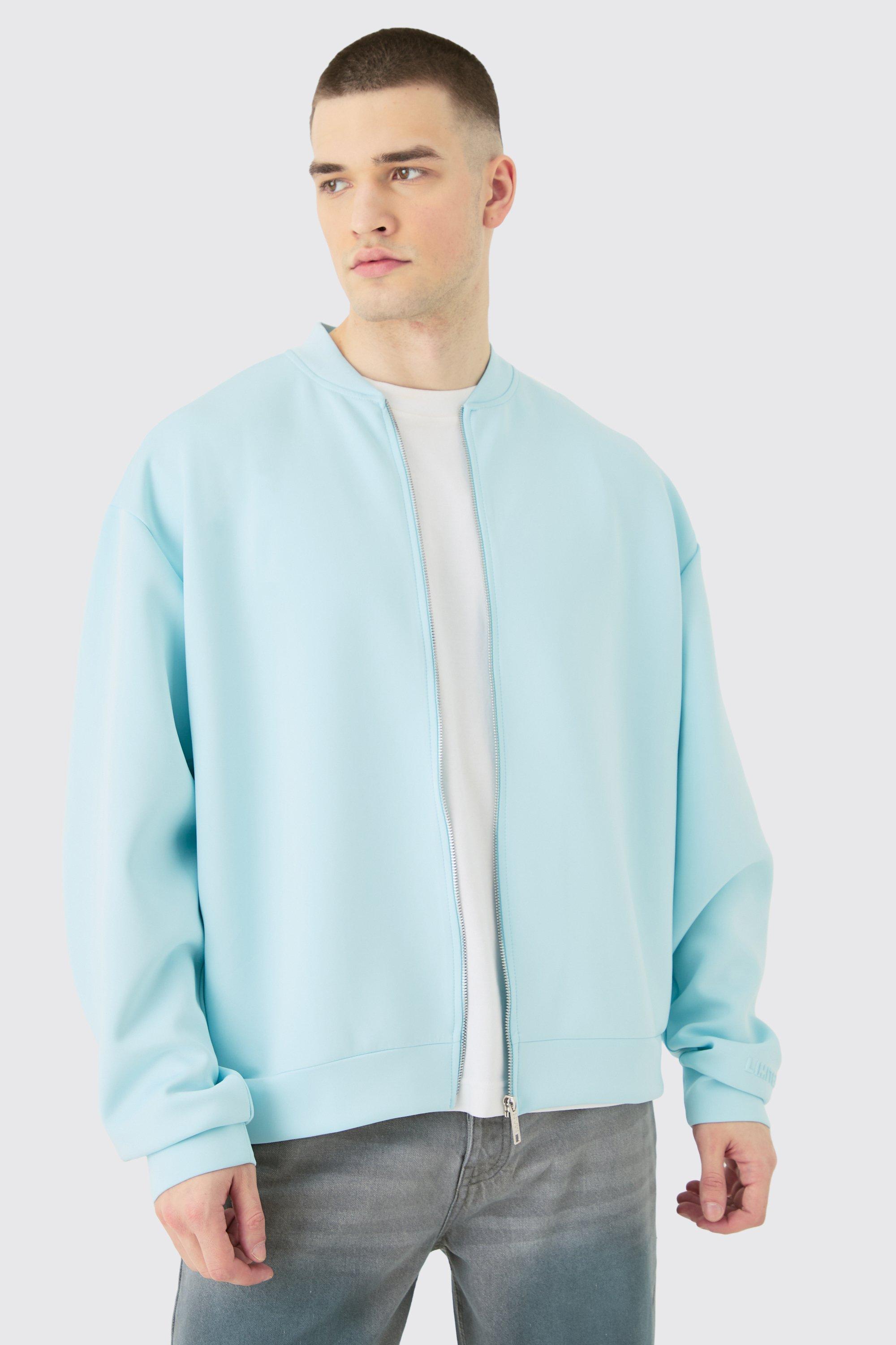 Giacca Bomber Tall squadrata oversize in Scuba, Azzurro