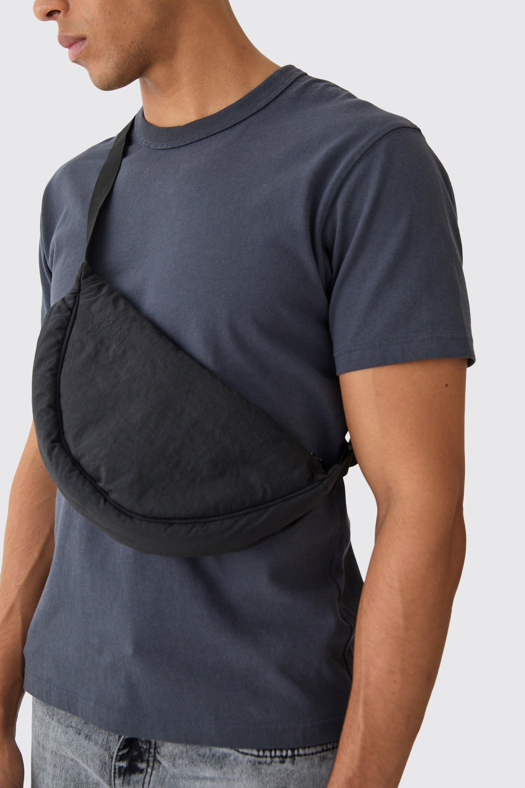 Image of Man Dash Basic Nylon Cross Body Bag, Nero
