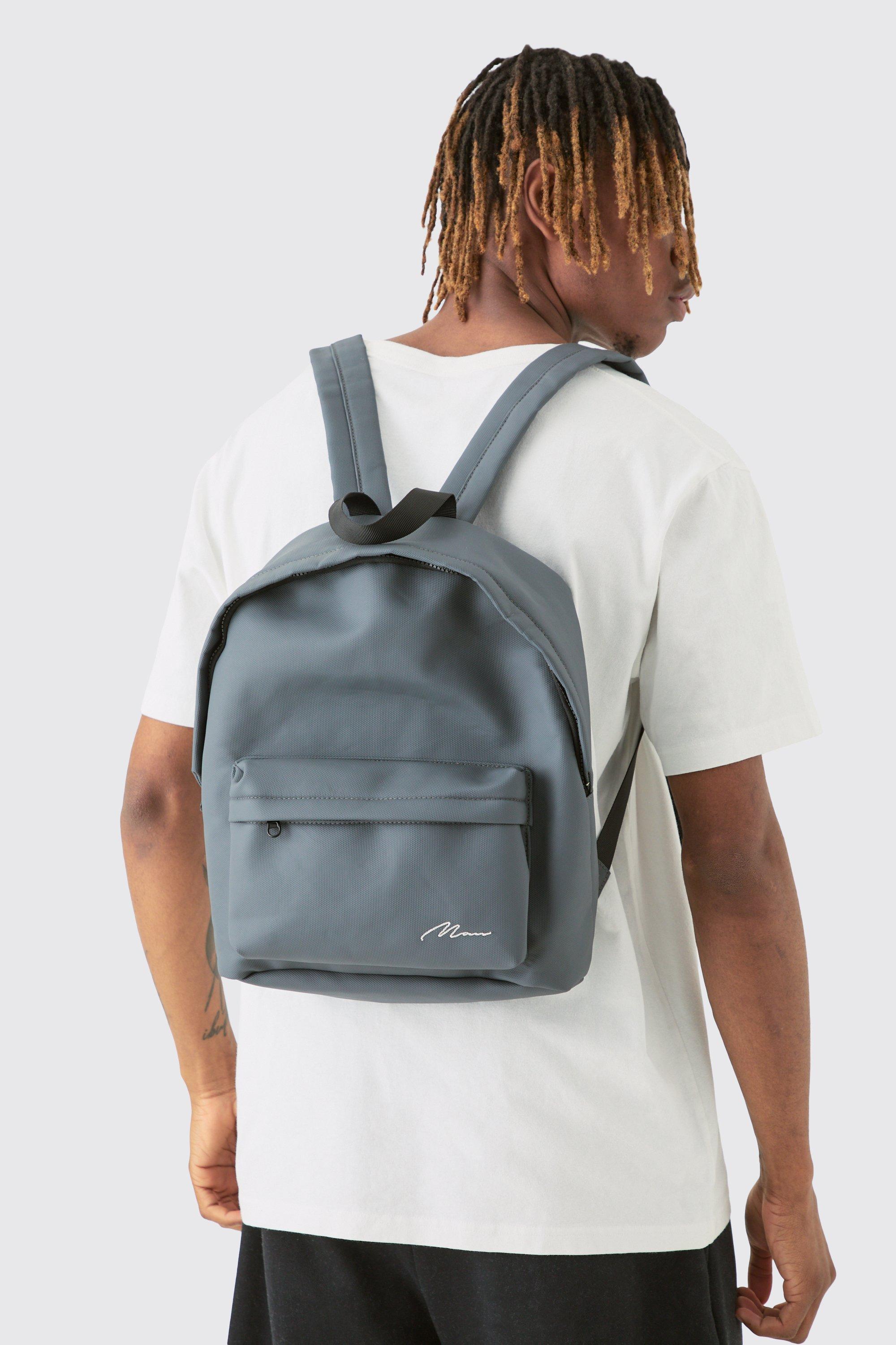 Mens Grey Man Dash Basic Rucksack In Charcoal, Grey