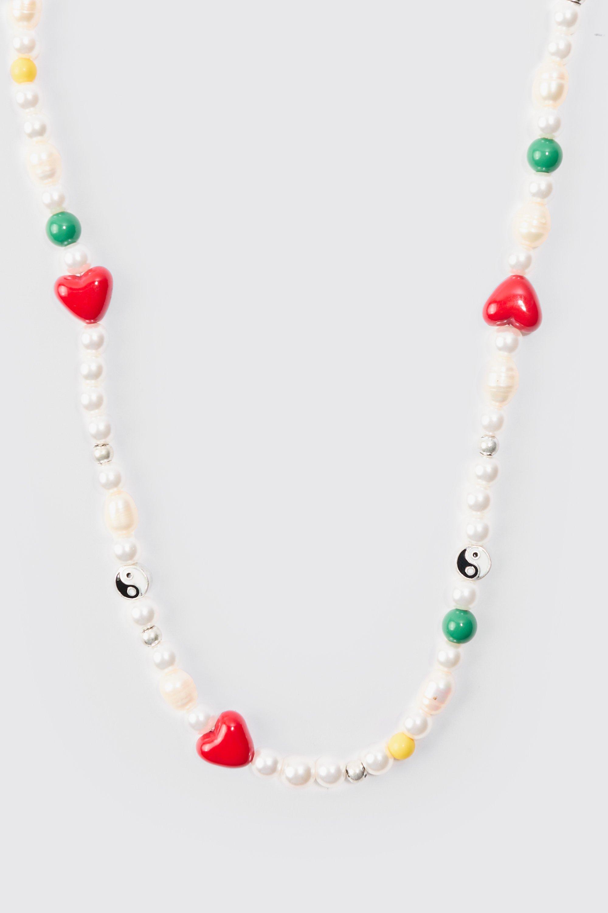 Image of Bead And Pearl Necklace, Multi