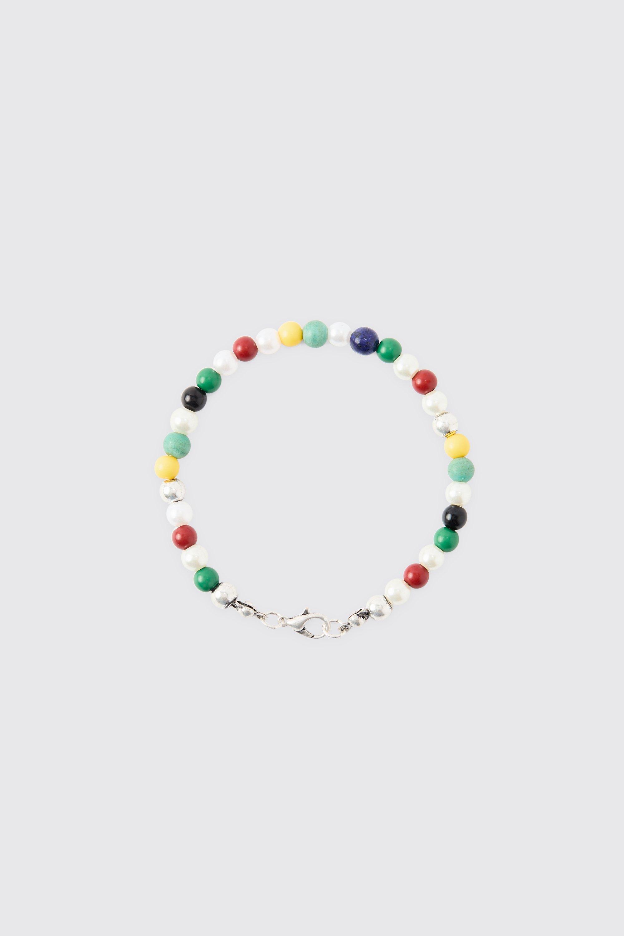 Mens Multi Beaded Bracelet, Multi